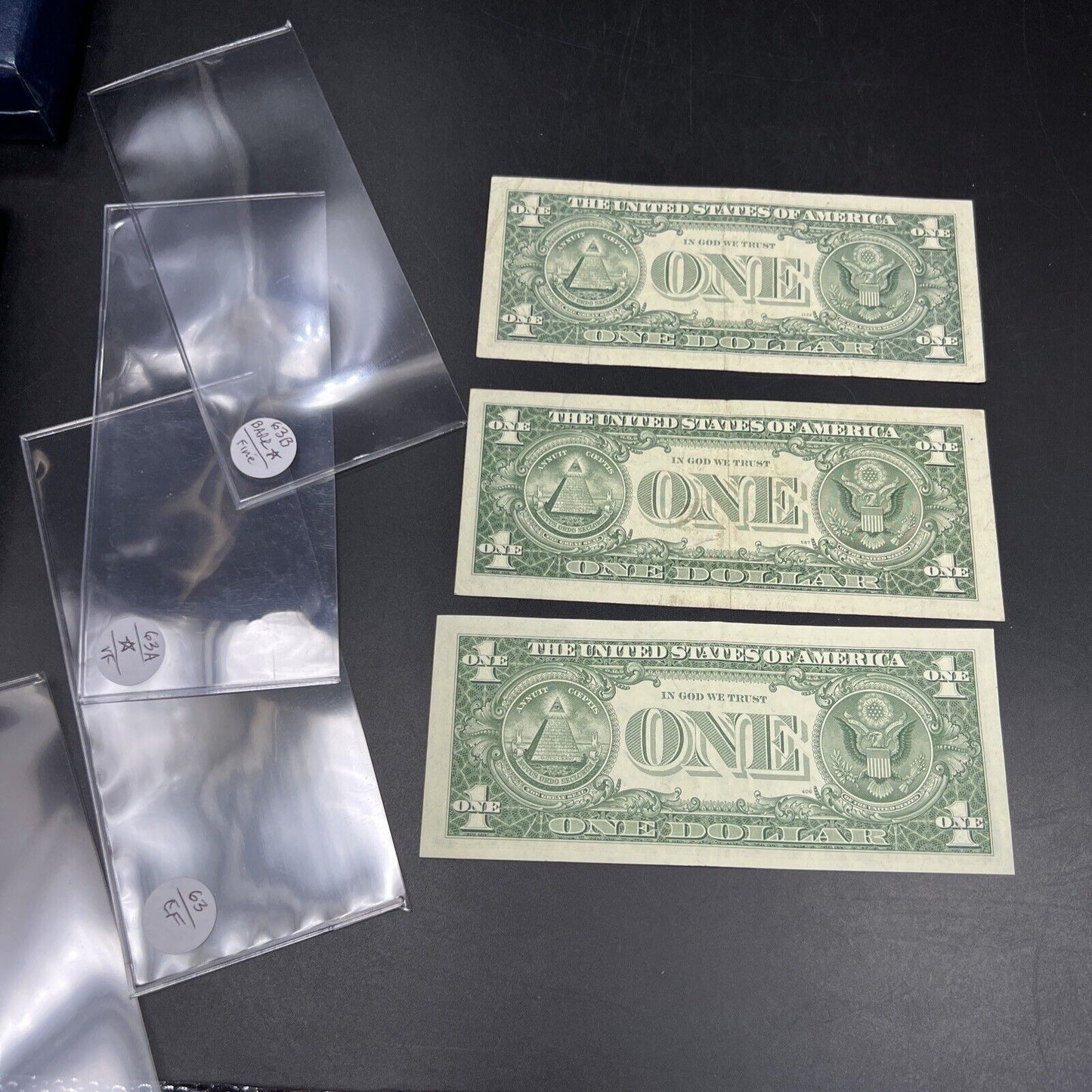 3 Note Set Lot 1963 $1 FRN Federal Reserve Notes Letter Type Set Circ