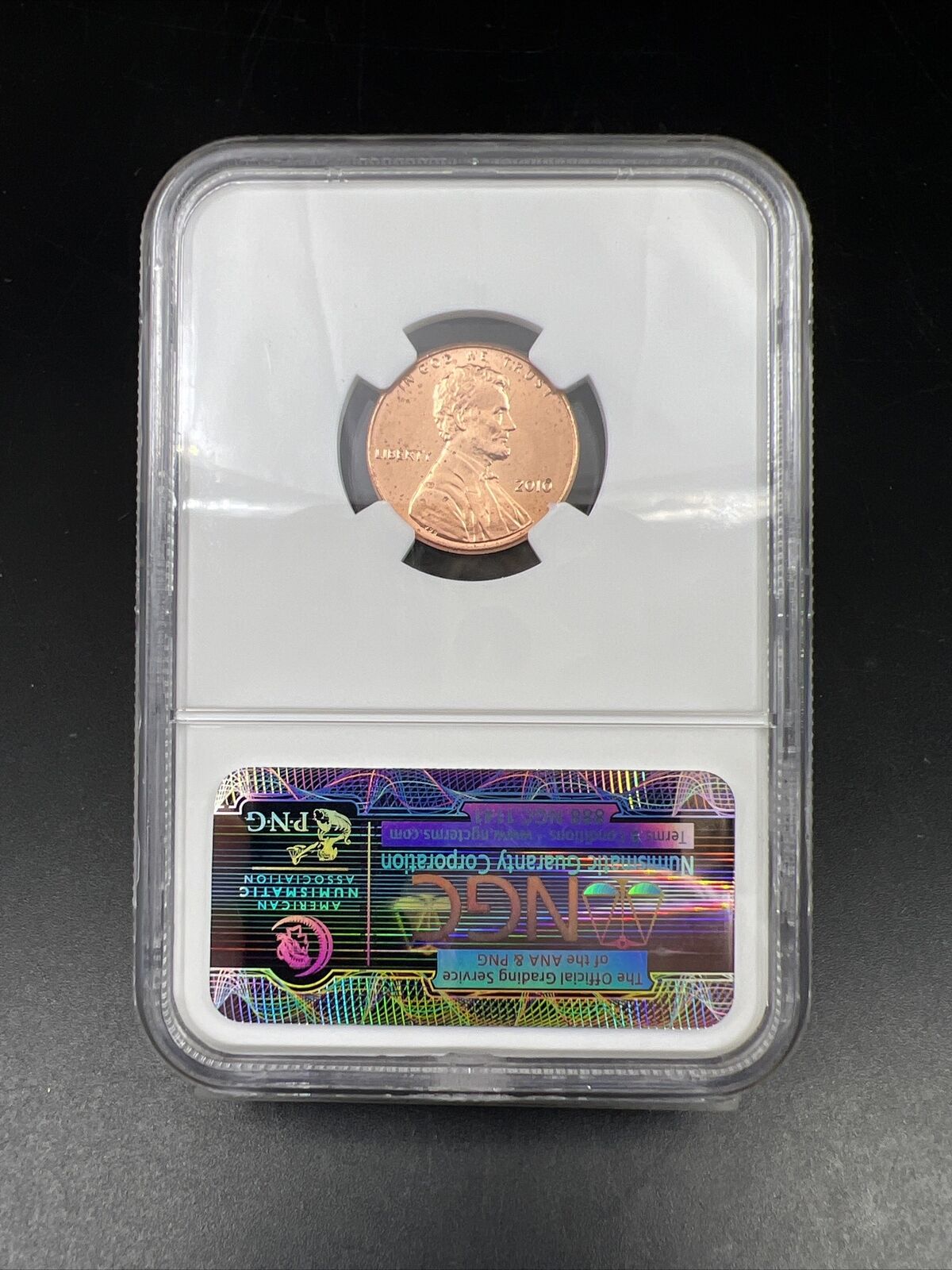 2010 Union Shield 1c Lincoln Cent NGC Certified BU First Day Issue Sample Slab