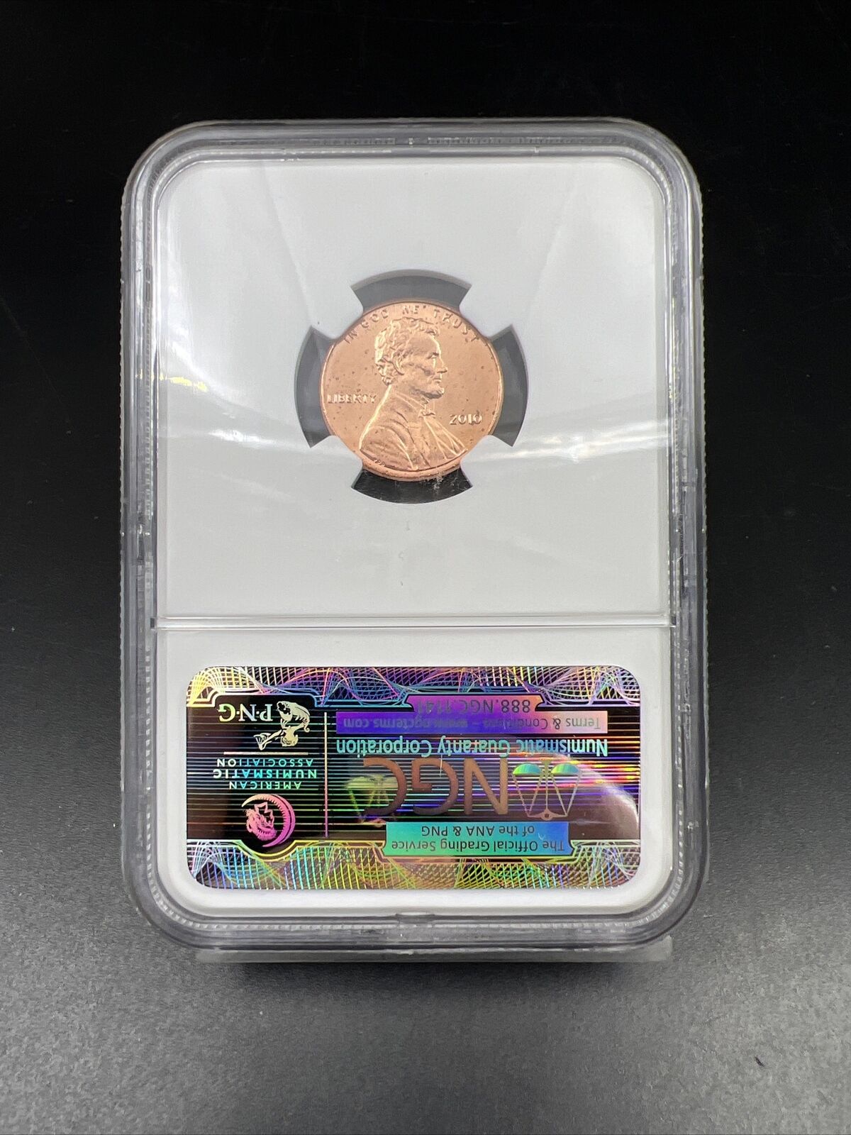 2010 Union Shield 1c Lincoln Cent NGC Certified BU First Day Issue Sample Slab #