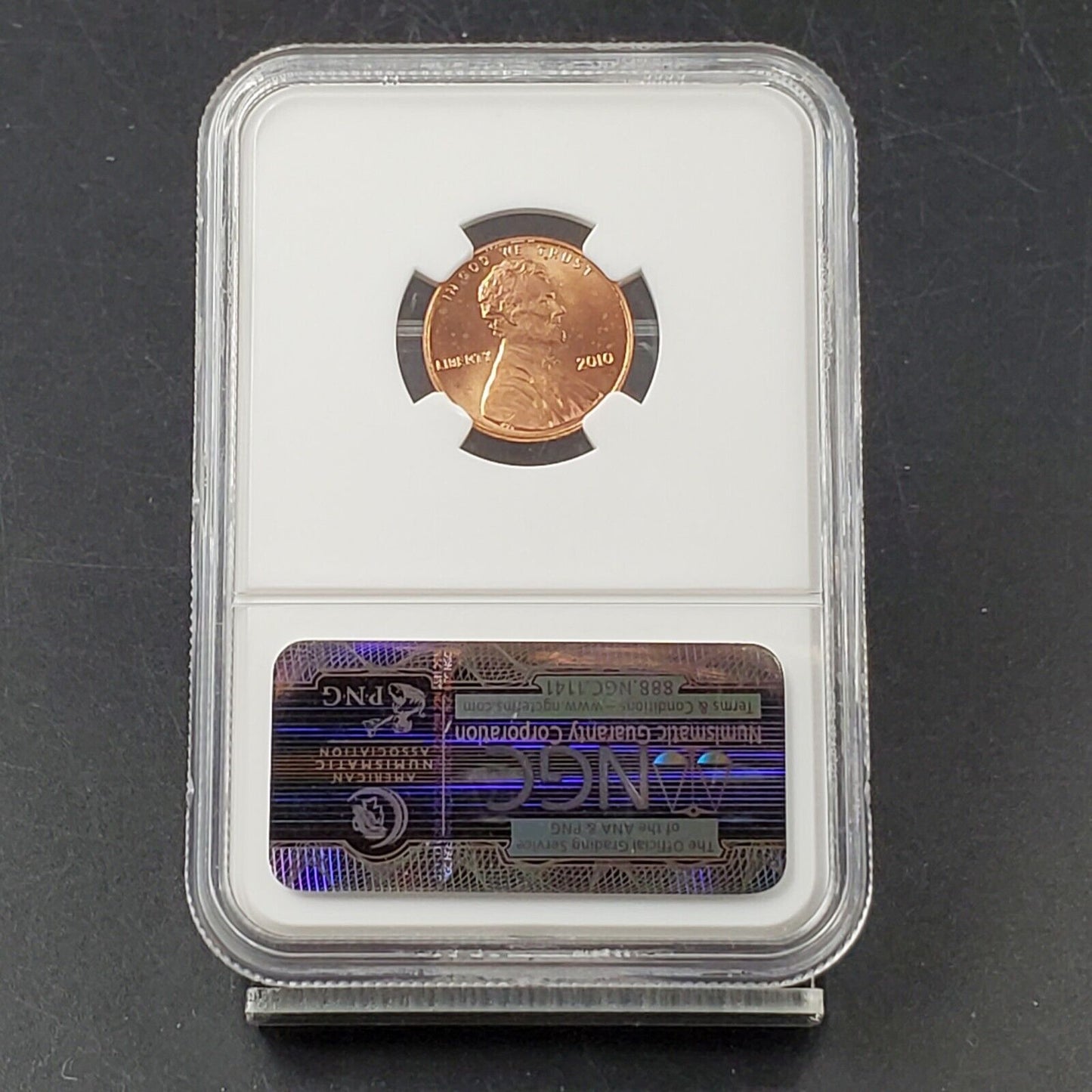 2010 P Union Shield Lincoln Cent NGC Brilliant Uncirculated Sample Slab