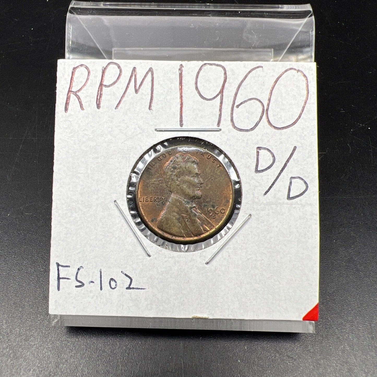1960 D/D Lincoln Memorial Cent Penny Coin FS-502 RPM AU CIRC RB Variety