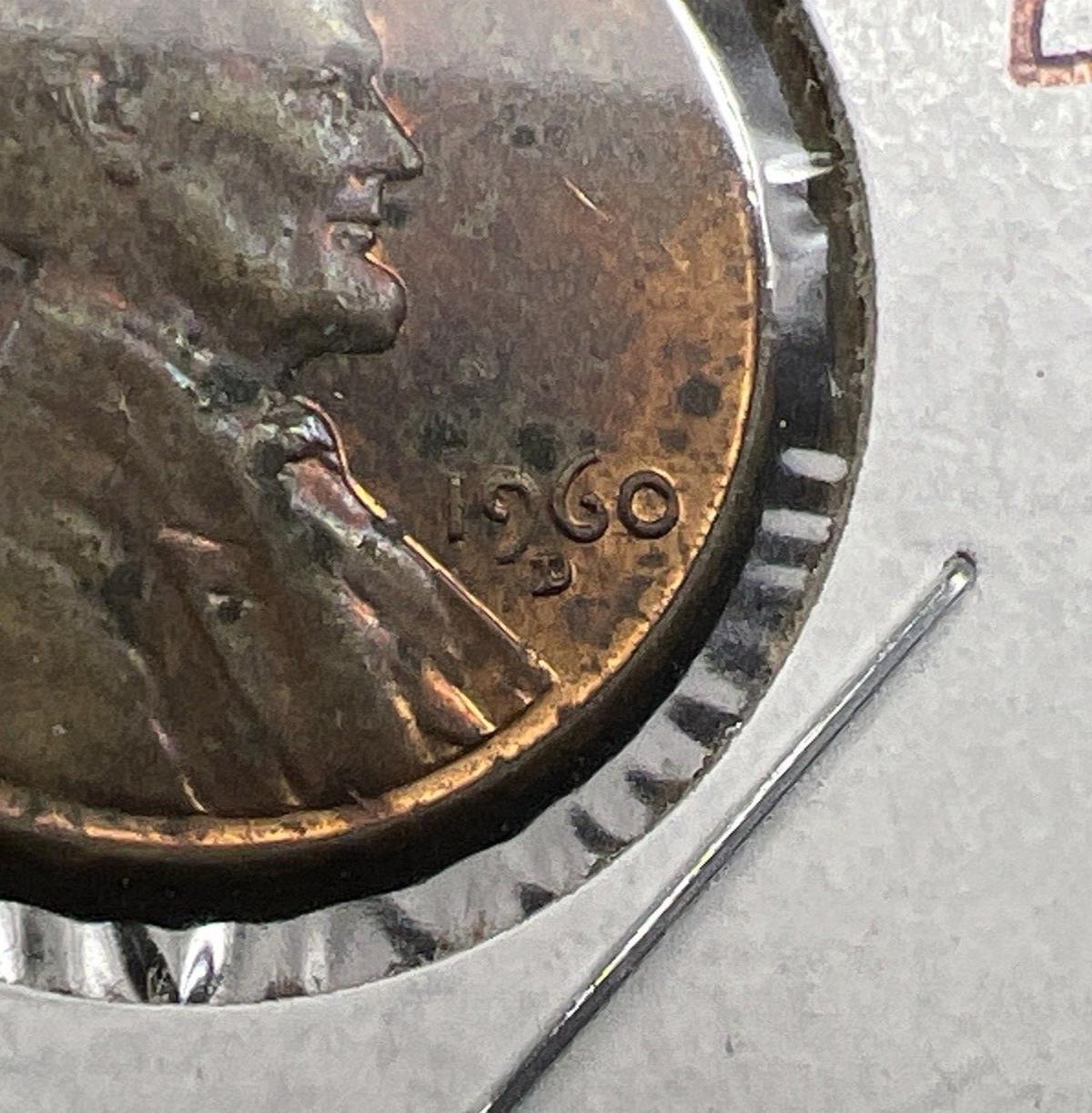 1960 D/D Lincoln Memorial Cent Penny Coin FS-502 RPM AU CIRC RB Variety