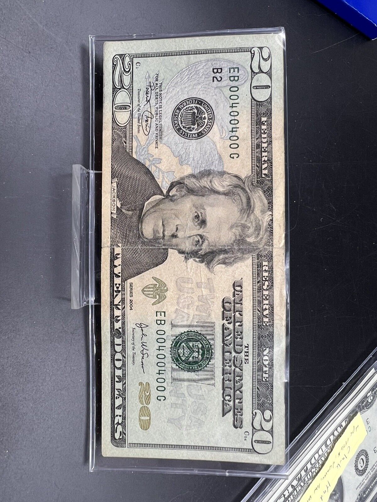 2004 $20 Federal Reserve Radar Note Low Repeat # 00400400 Serial Number Circ