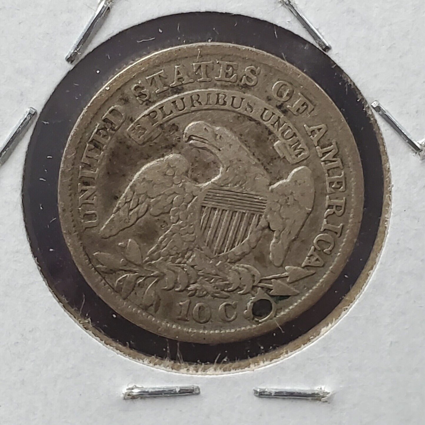 1836 P Capped Bust Silver Dime Coin VF Very Fine Details Holed