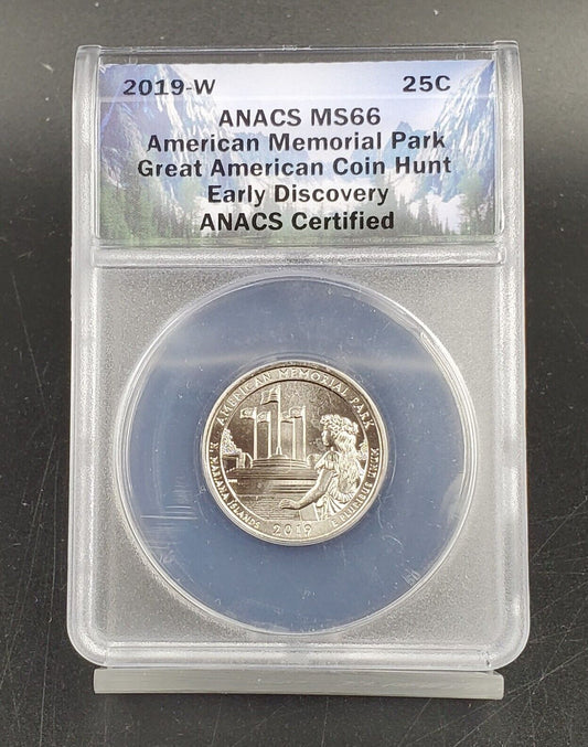 2019 W American Memorial Park National Park Quarter ANACS  MS66 Early Discovery