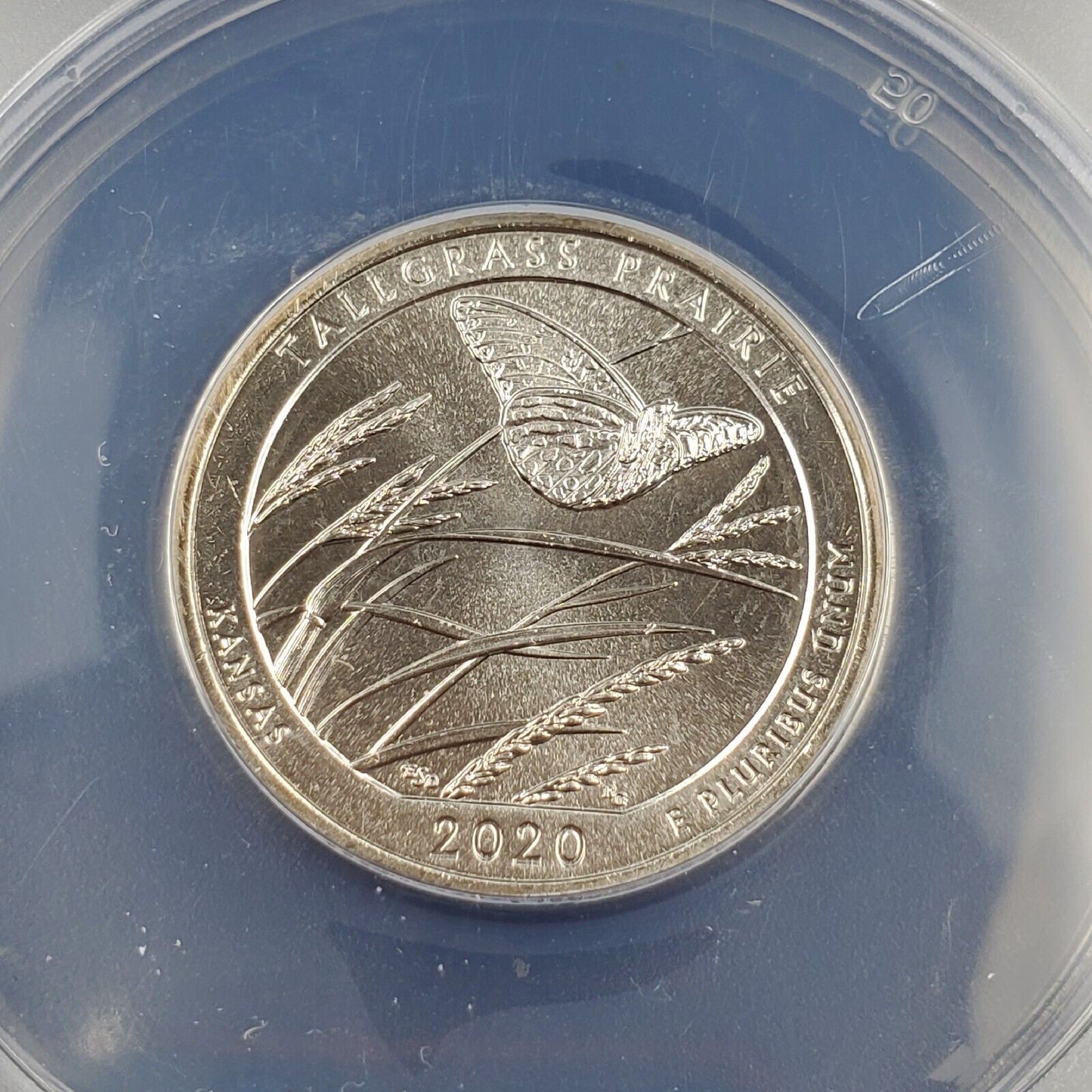 2020 W Tallgrass Prairie National Park Quarter ANACS MS67 V75 WWII PRIVY Mark