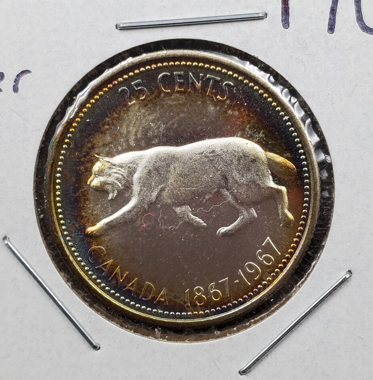 1967 Canada 25c Twenty Five Cents Coin GEM BU UNC PQ * Halo Toning Toner #A