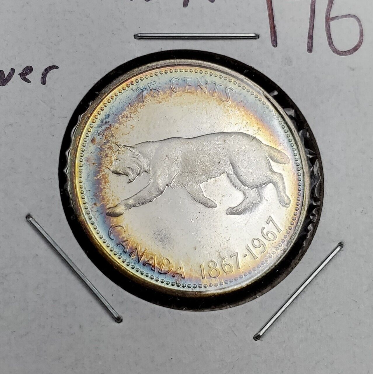 1967 Canada 25c Twenty Five Cents Coin GEM BU UNC PQ * Halo Toning Toner #A