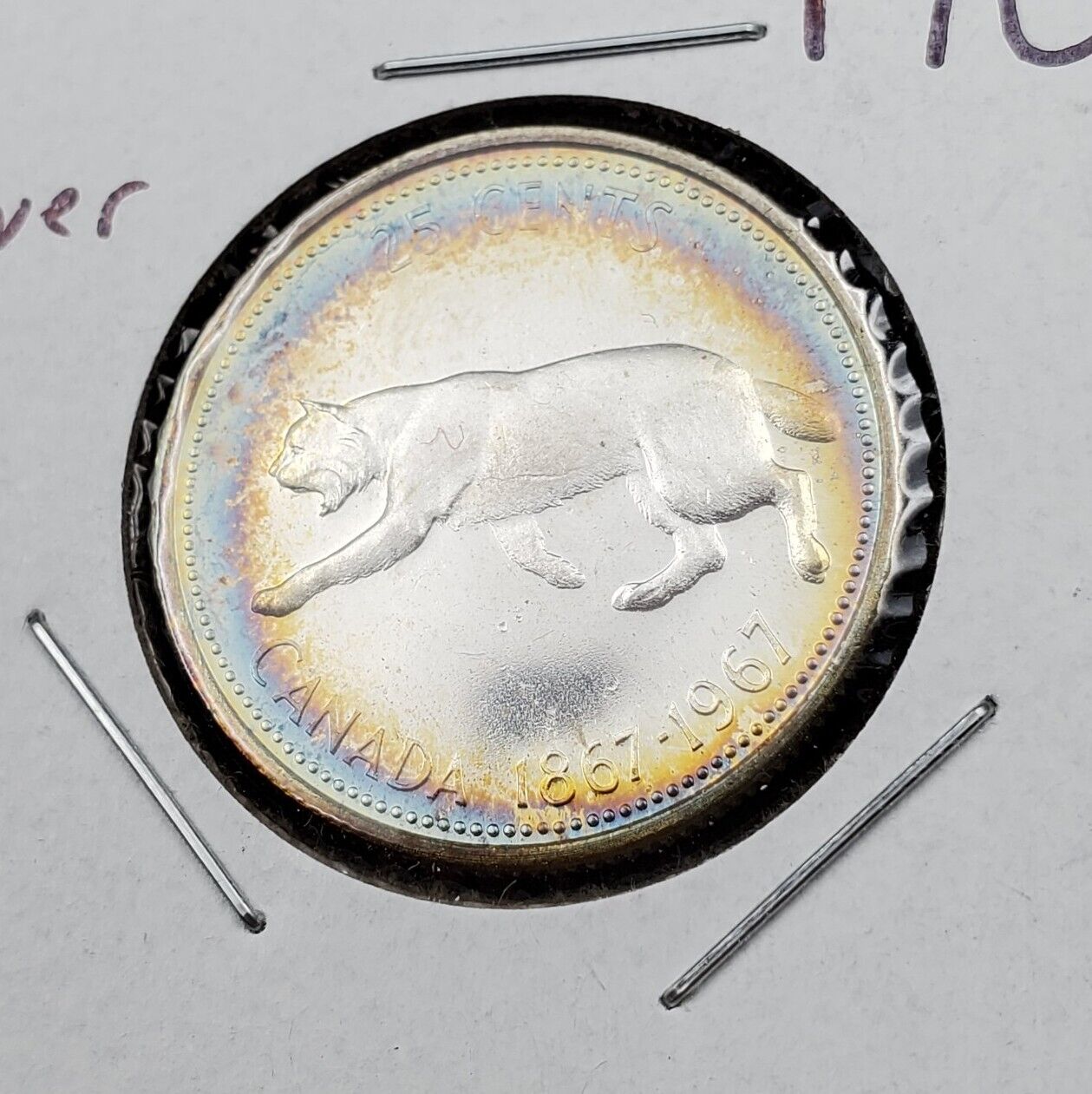 1967 Canada 25c Twenty Five Cents Coin GEM BU UNC PQ * Halo Toning Toner #A