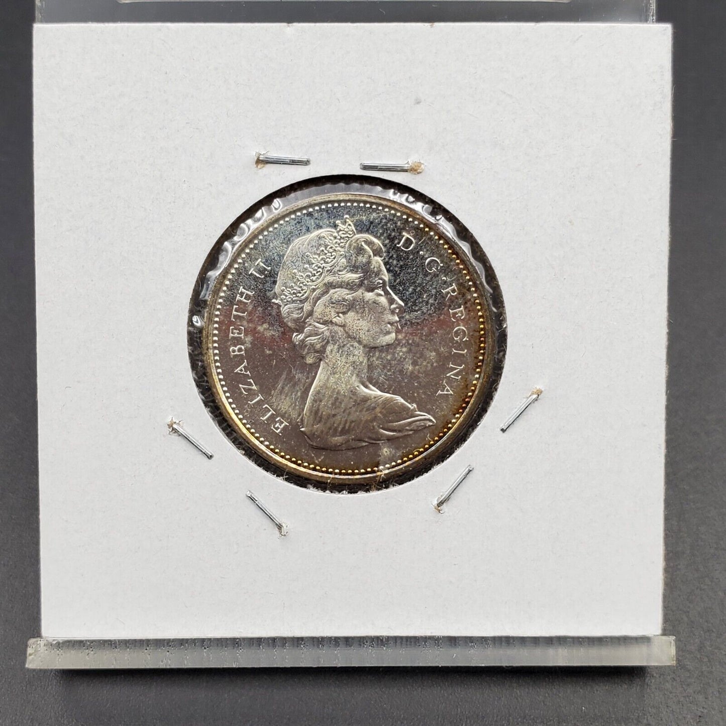 1967 Canada 25c Twenty Five Cents Coin GEM BU UNC PQ * Halo Toning Toner #A