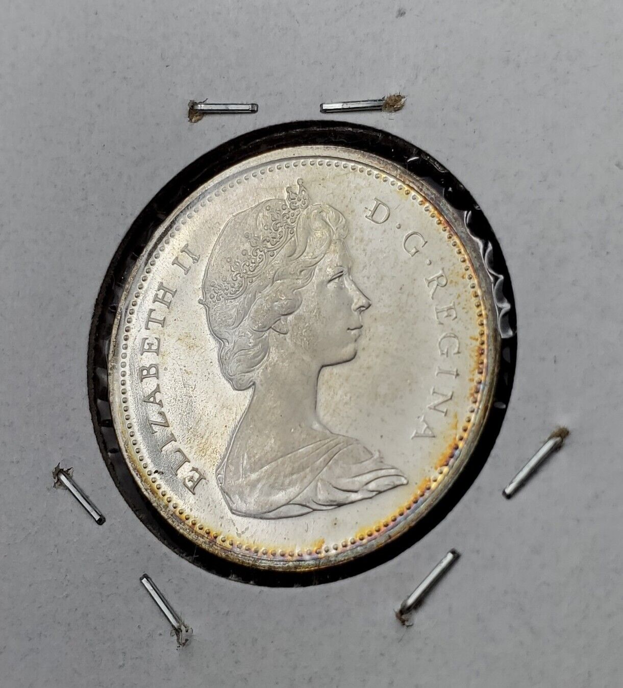 1967 Canada 25c Twenty Five Cents Coin GEM BU UNC PQ * Halo Toning Toner #A