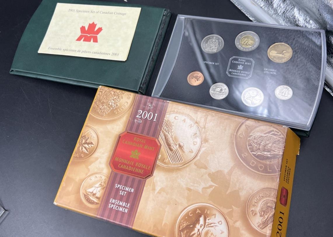 2001 Canada 7 Coin Specimen Uncirculated Coin Set in Case w/ Box & COA