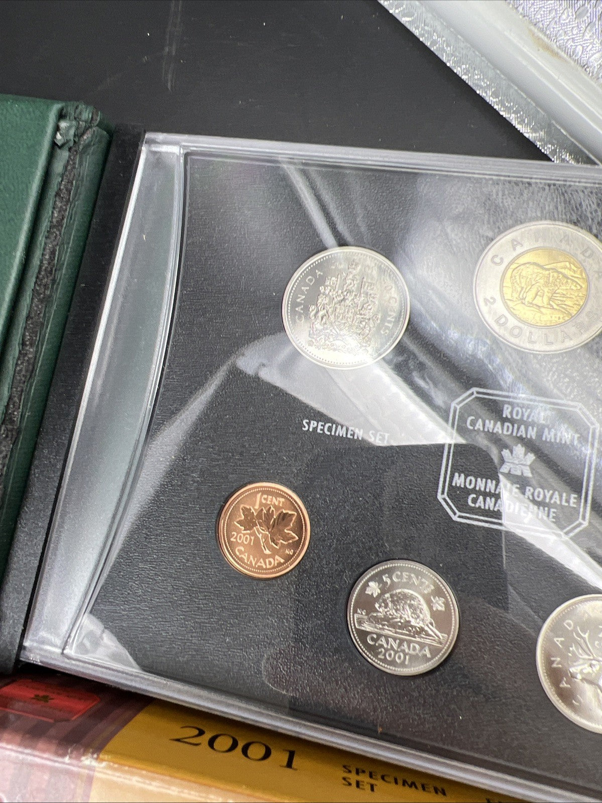 2001 Canada 7 Coin Specimen Uncirculated Coin Set in Case w/ Box & COA
