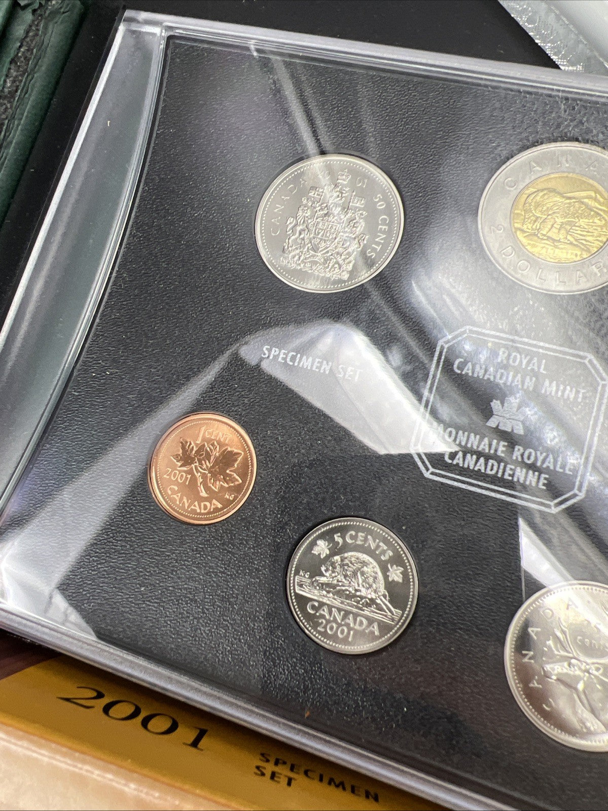 2001 Canada 7 Coin Specimen Uncirculated Coin Set in Case w/ Box & COA