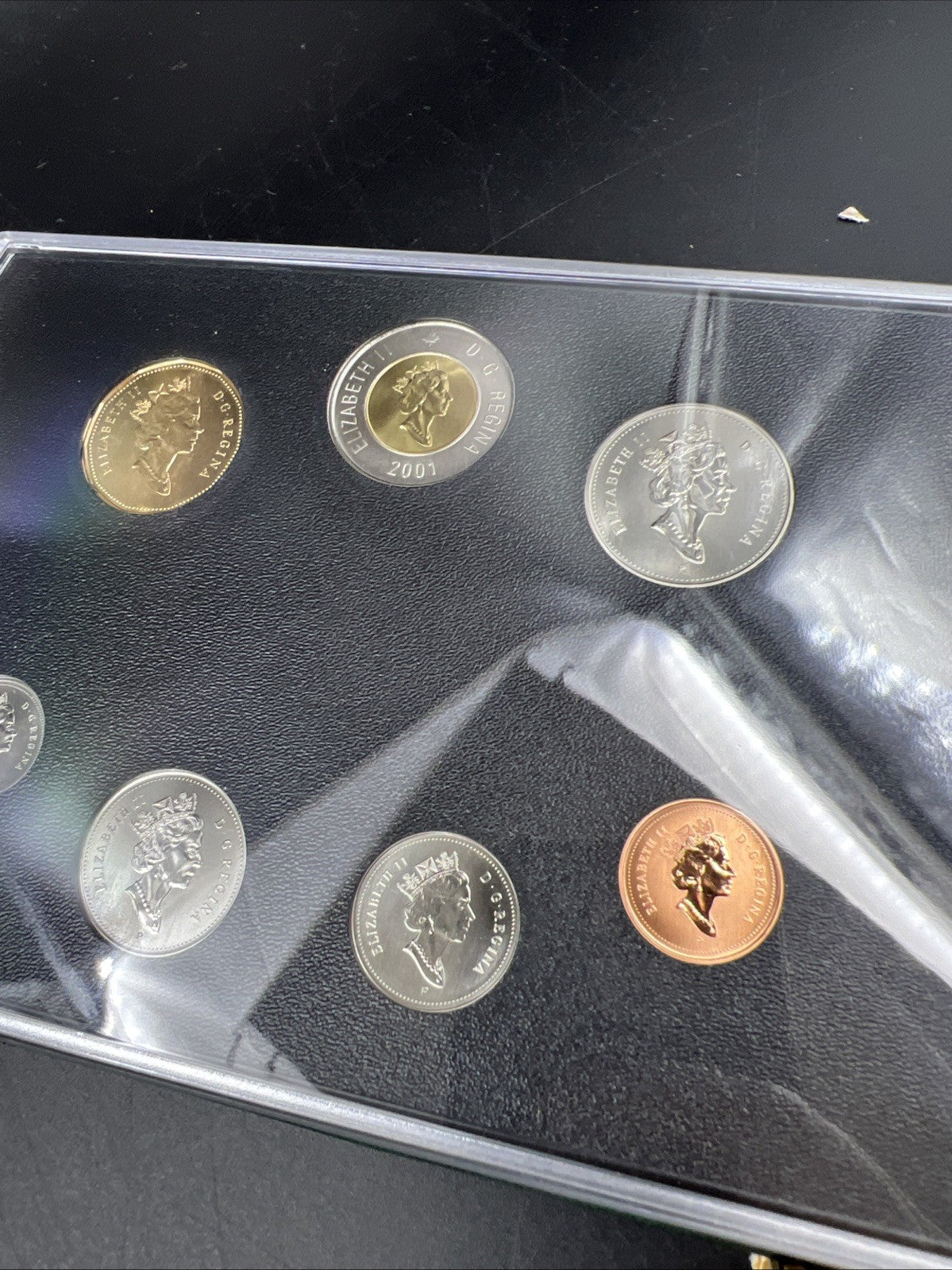 2001 Canada 7 Coin Specimen Uncirculated Coin Set in Case w/ Box & COA