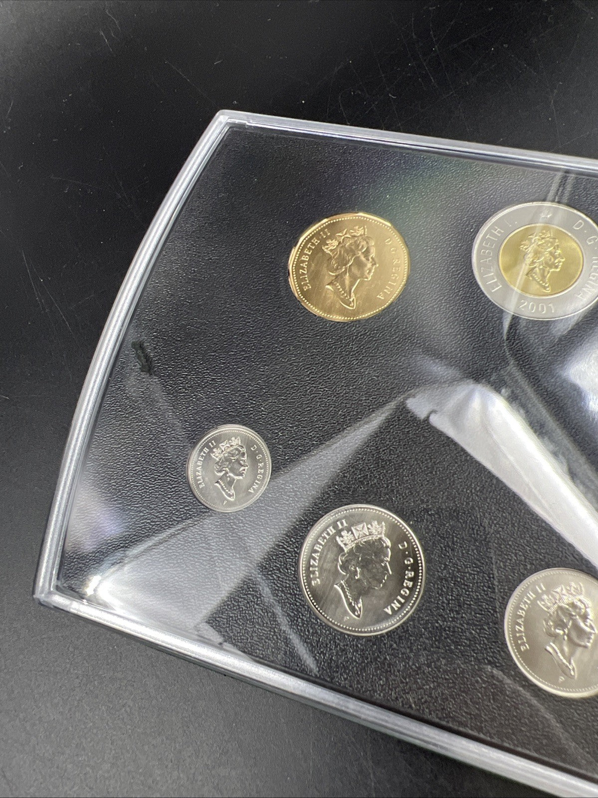 2001 Canada 7 Coin Specimen Uncirculated Coin Set in Case w/ Box & COA