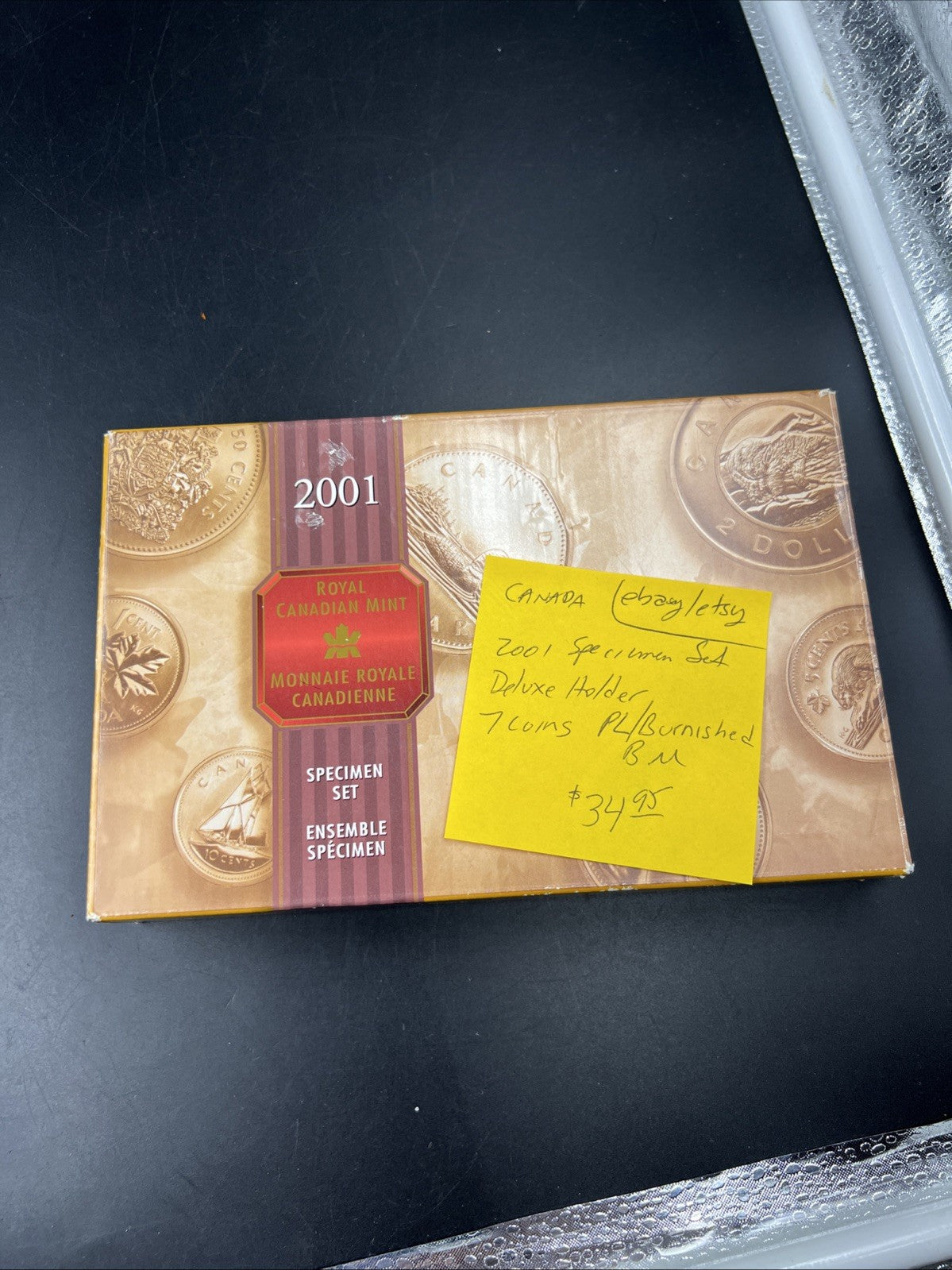 2001 Canada 7 Coin Specimen Uncirculated Coin Set in Case w/ Box & COA