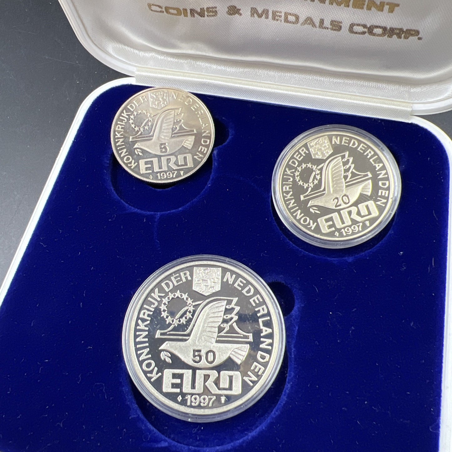 3 Coin Set 1997 €50 €20 €5 Euro Netherlands Amsterdam Pieter Cornelisz Hooft