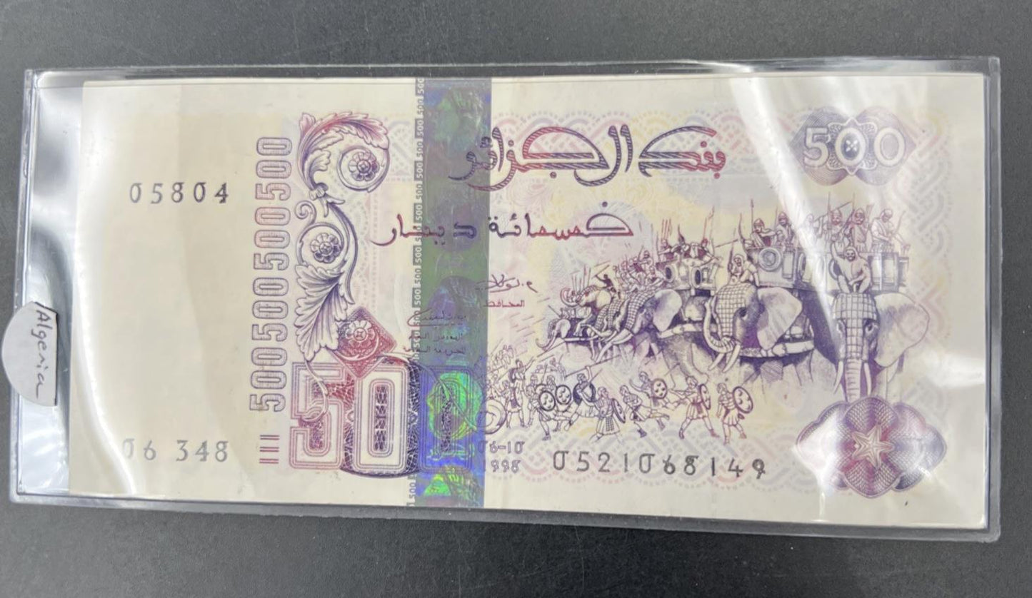 1998 Algeria 500 Dinars P 141 Elephant Note CH VF Circ #804