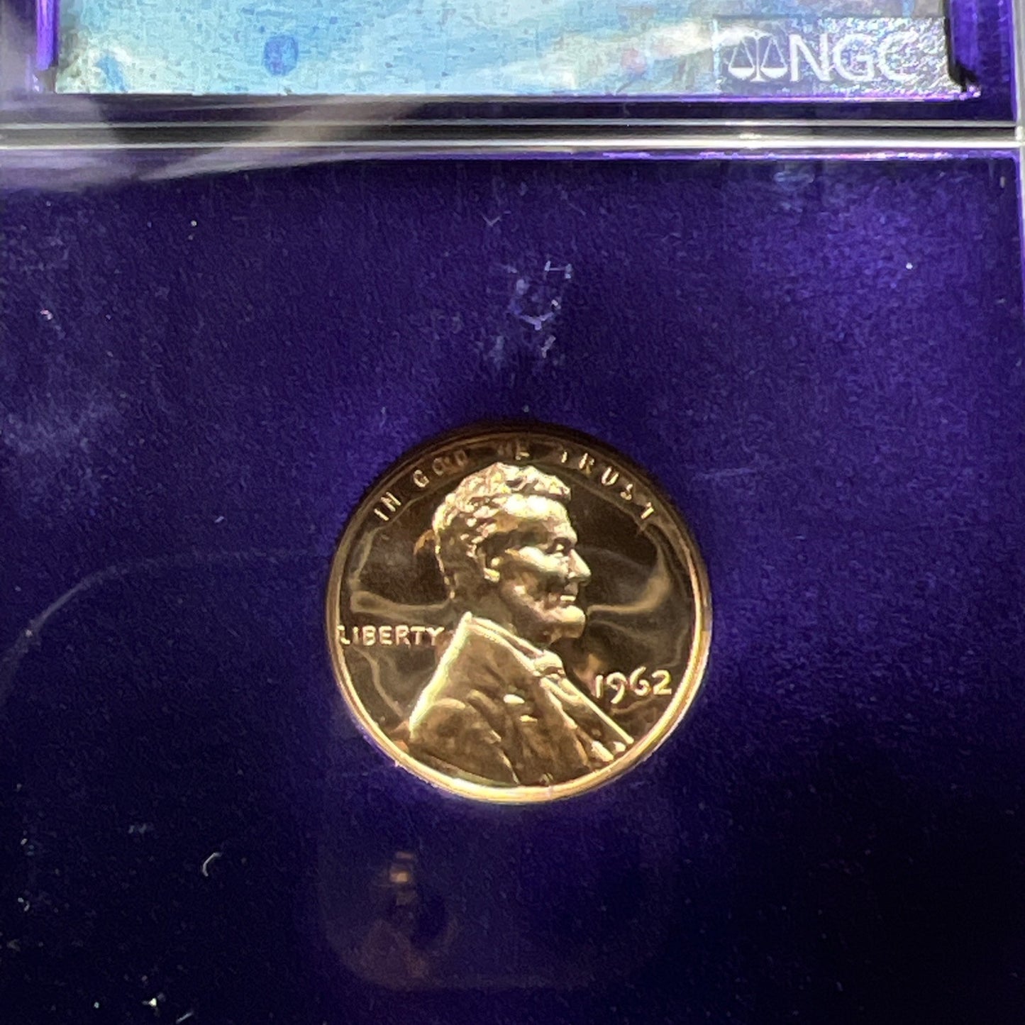 1962 1c PF68 RD Cameo NGC Bee Label Holder Lincoln Memorial Cent Gem Proof #007