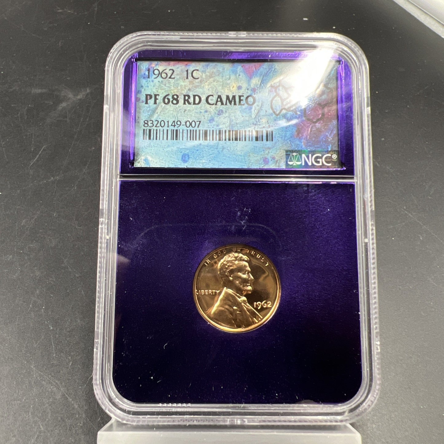 1962 1c PF68 RD Cameo NGC Bee Label Holder Lincoln Memorial Cent Gem Proof #007