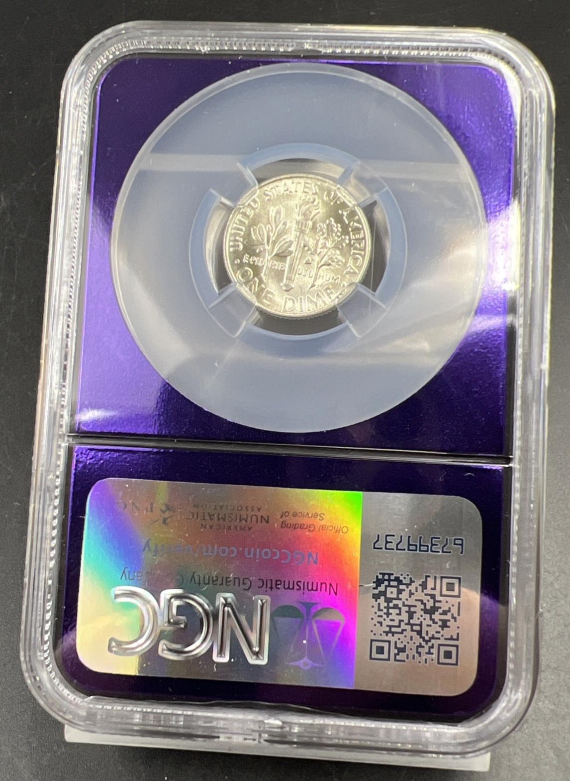 1946 P 10c Roosevelt Silver Dime Coin NGC Bee Label Holder MS66 Gem BU