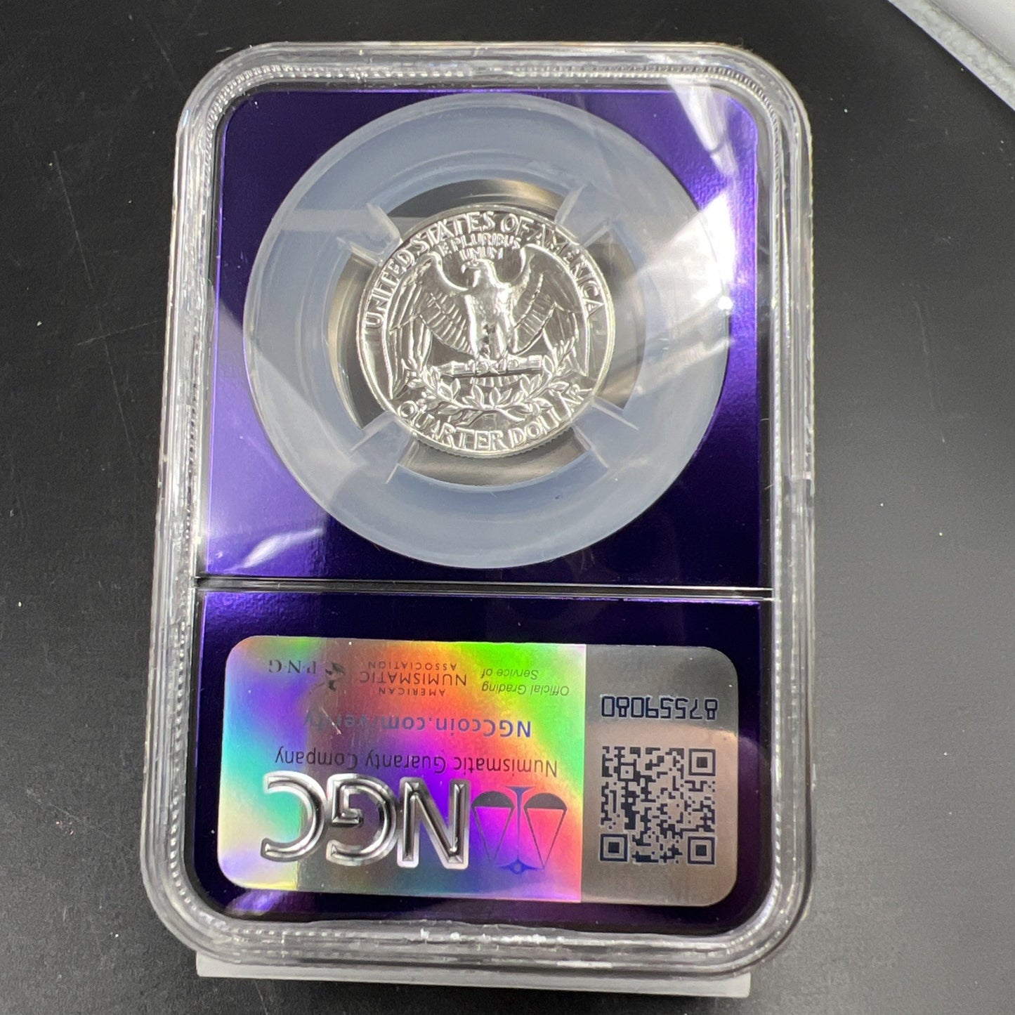 1963 P 25c Washington Silver Quarter Coin NGC PF67 Bee Label Holder