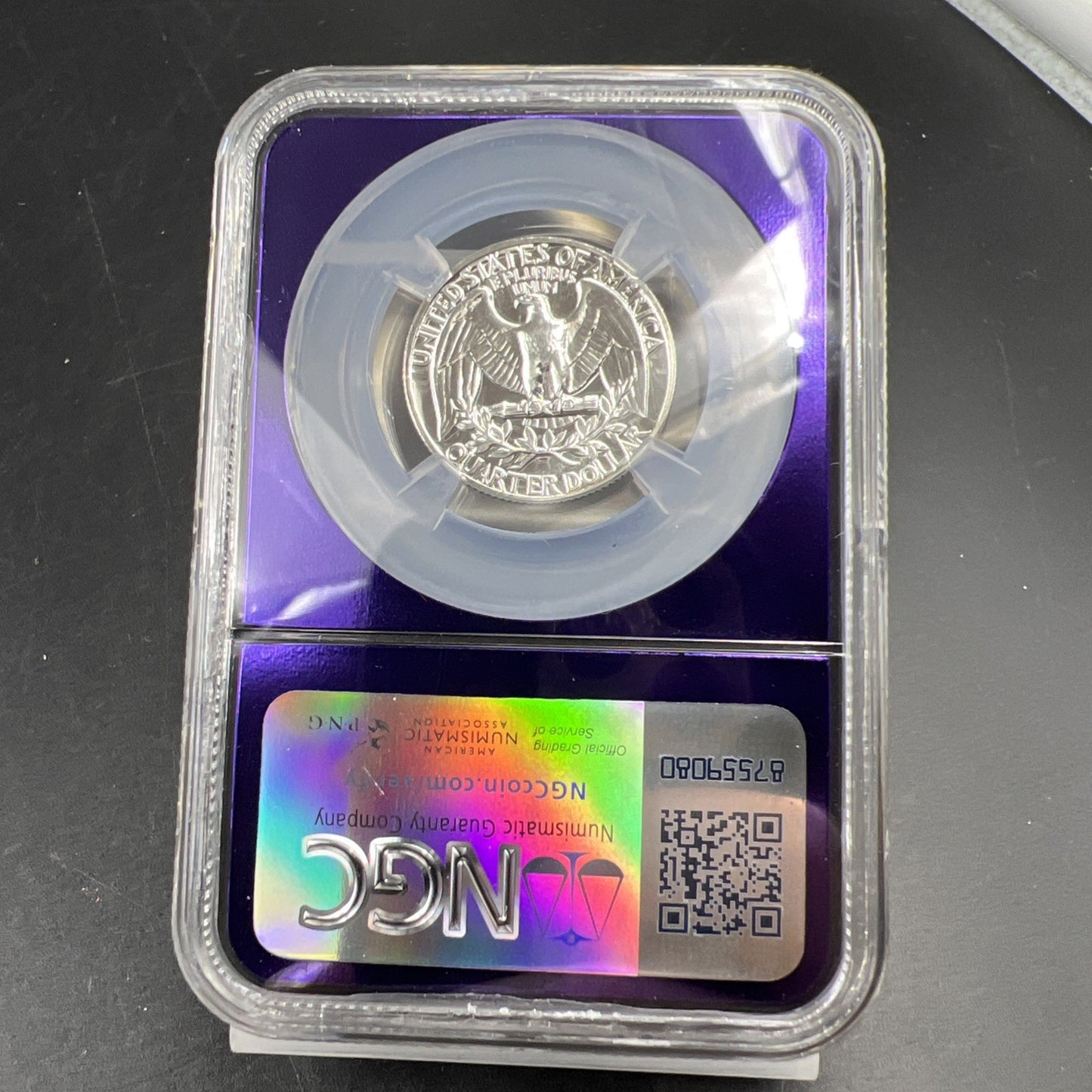 1963 P 25c Washington Silver Quarter Coin NGC PF67 Bee Label Holder