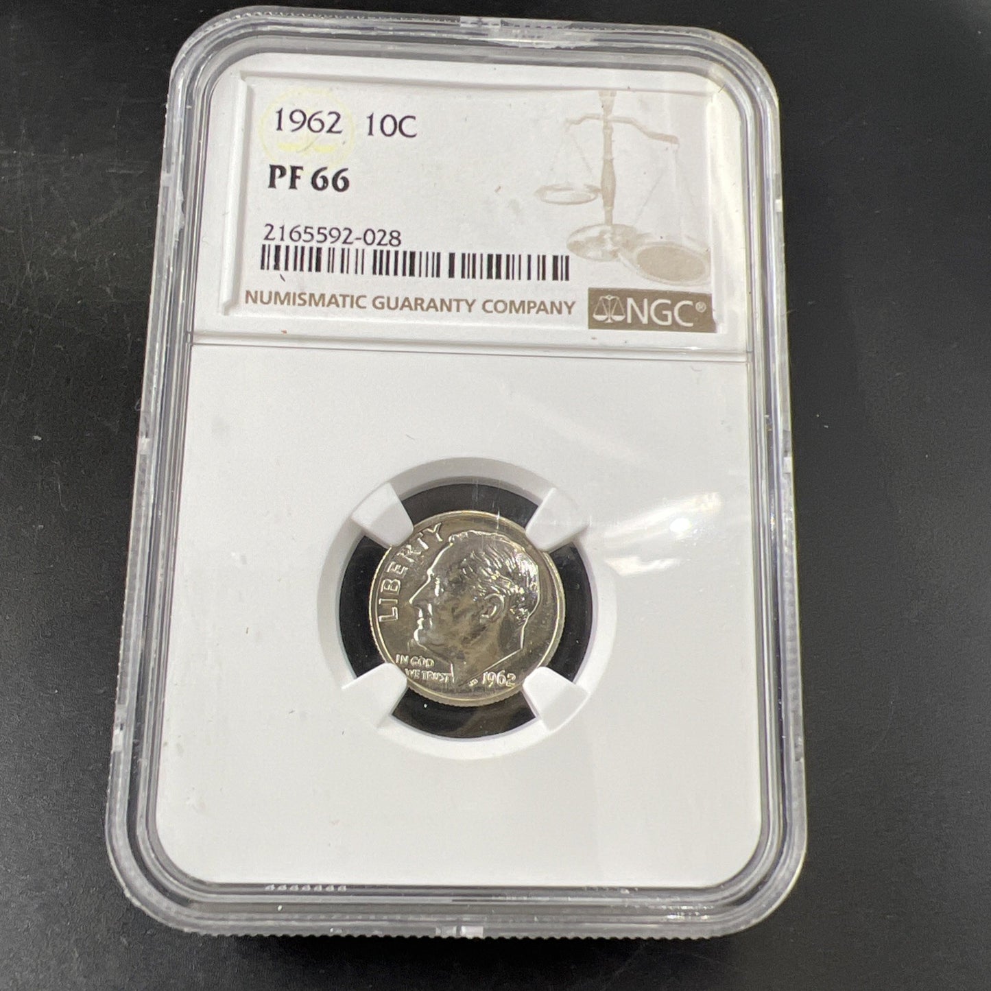 1962 P 10c Roosevelt Silver Dime Coin PF66 NGC #028