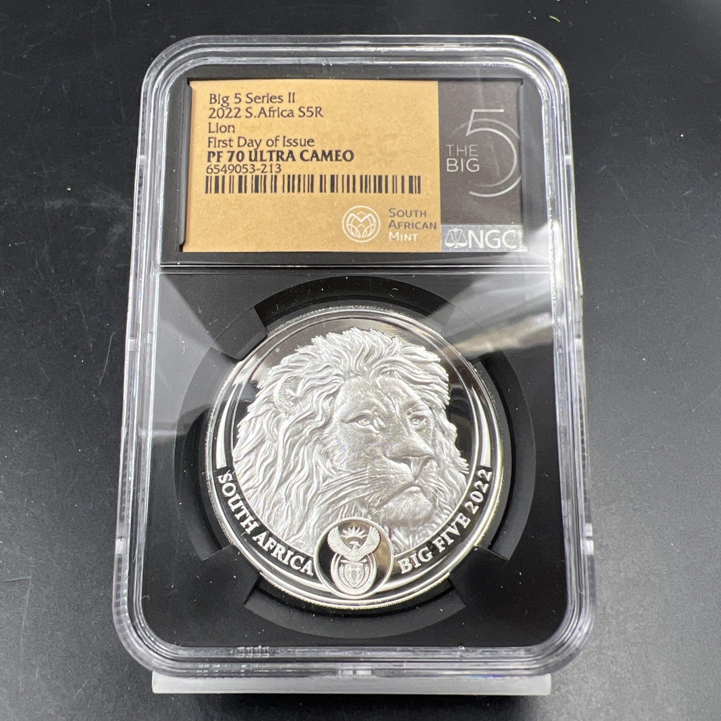 2022 South Africa Big 5 Series II Lion First Day of Issue NGC PF70 UCAM
