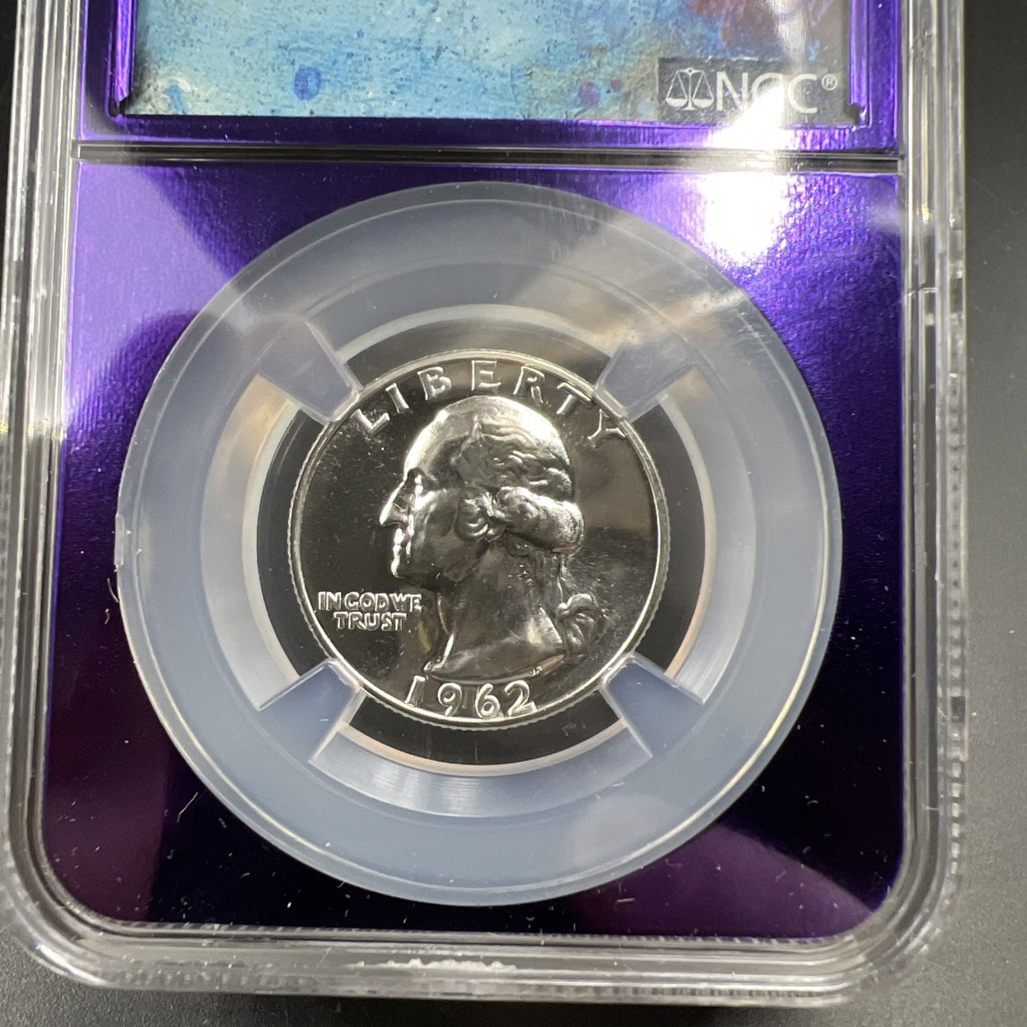 1962 P 25c Washington Silver Quarter Coin NGC PF67 Bee Label Holder