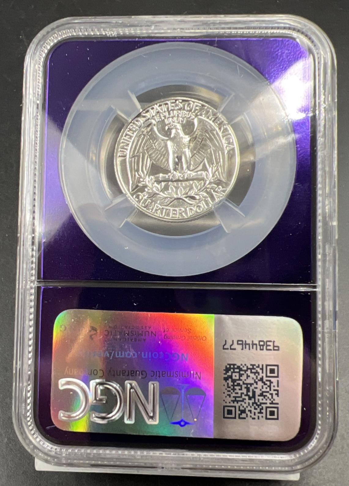 1962 P 25c Washington Silver Quarter Coin NGC PF67 Bee Label Holder