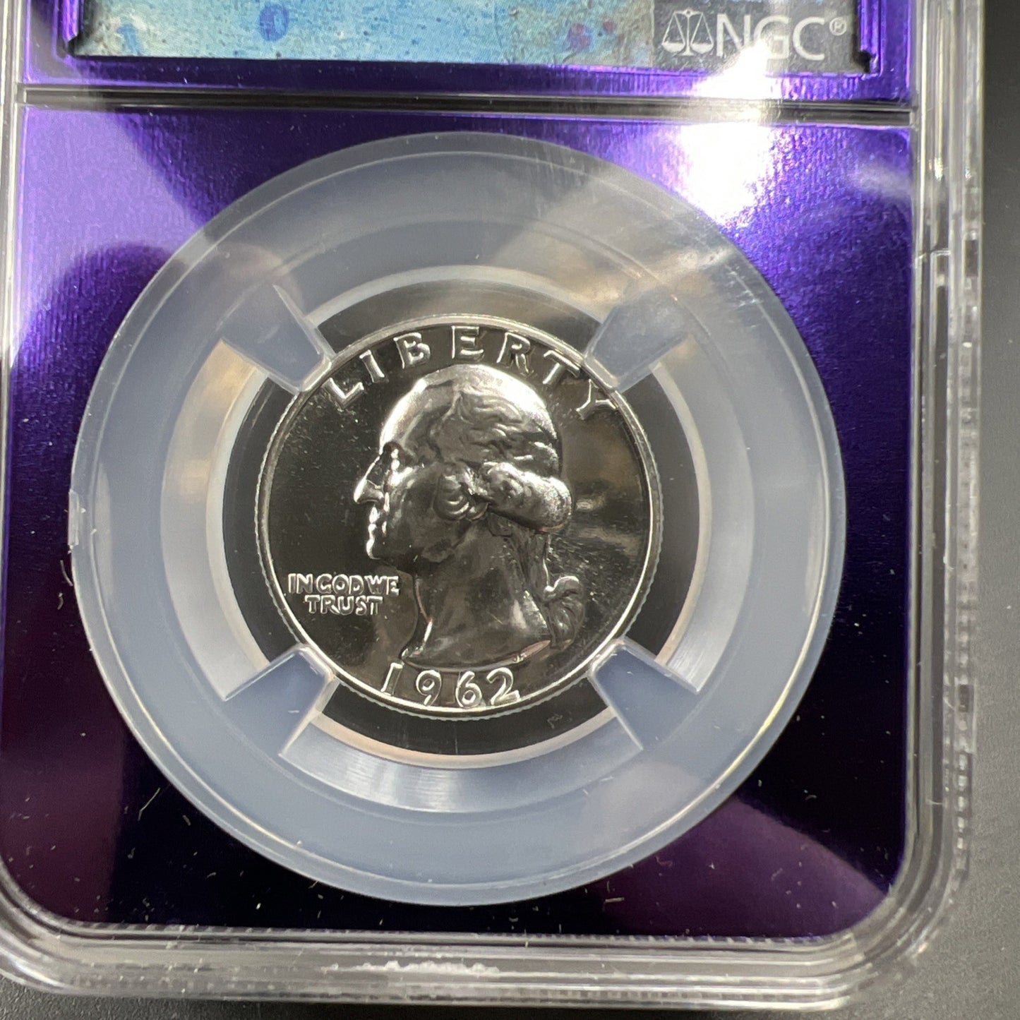 1962 P 25c Washington Silver Quarter Coin NGC PF67 Bee Label Holder
