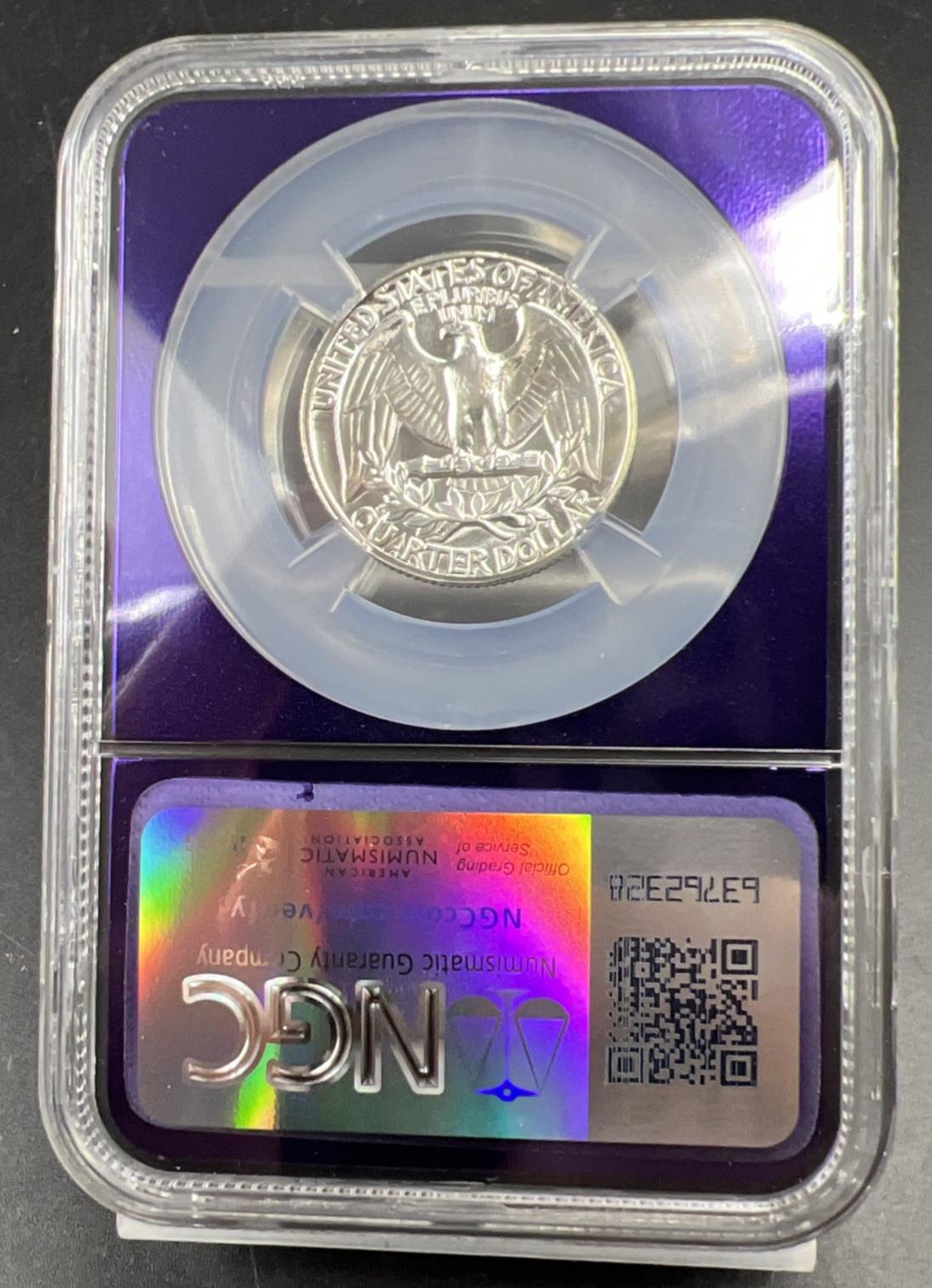 1964 P 25c Washington Silver Quarter Coin NGC PF68 Bee Label Holder