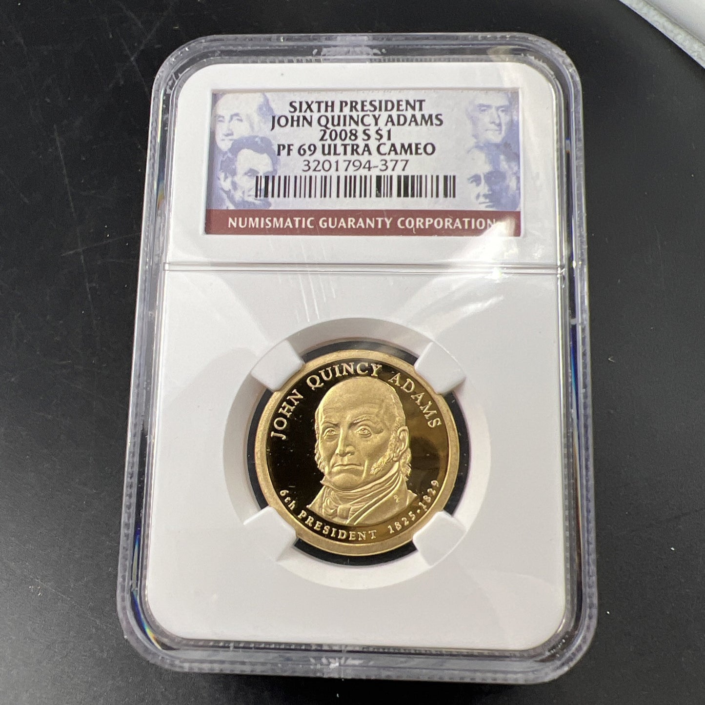 2008 S John Quincy Adams Proof Presidential Dollar Coin NGC PF69 UCAM #377