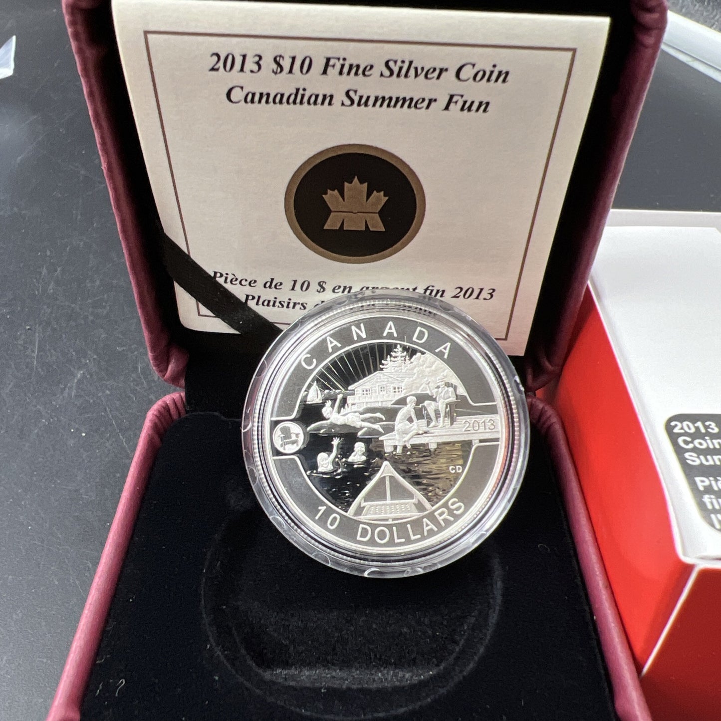2013 Summer Fun Canada Silver $10 Ten Dollars 1/2 Oz .999 Fine Silver Coin