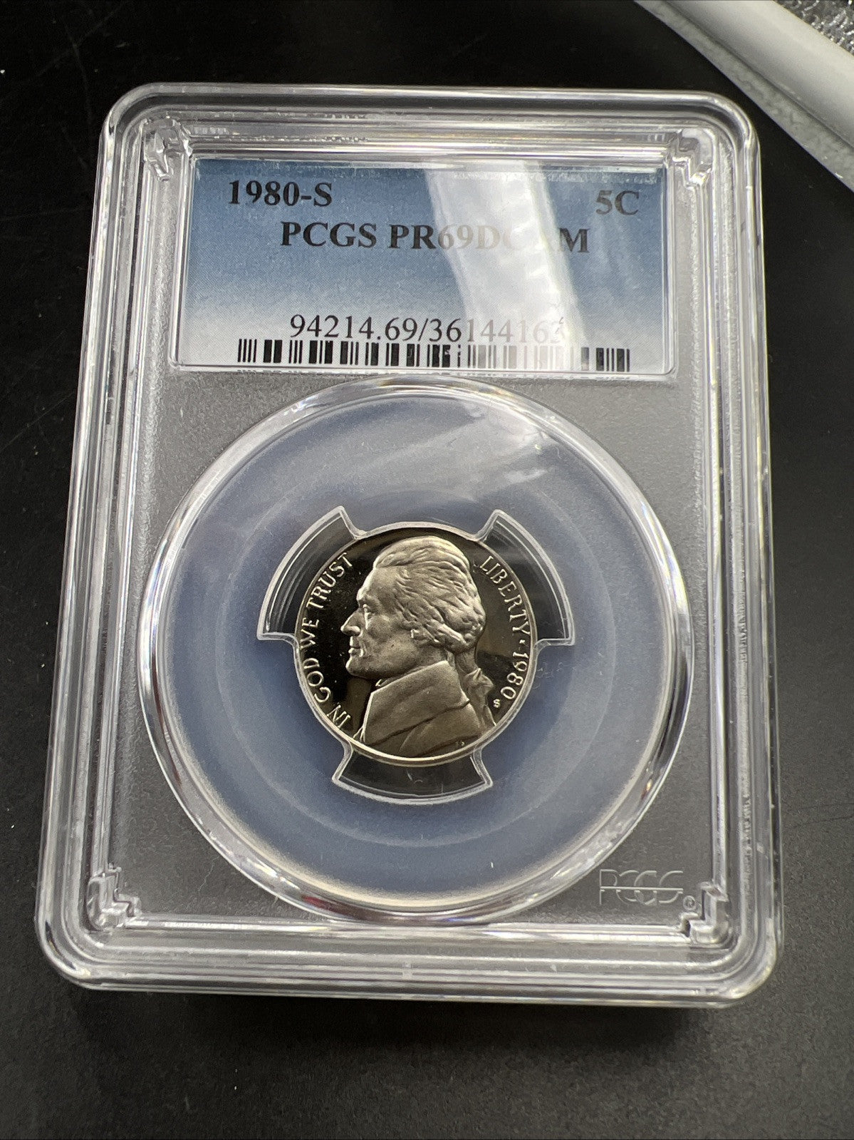1980 S 5c Jefferson Nickel PCGS PR69 DCAM Gem Proof Certified #63