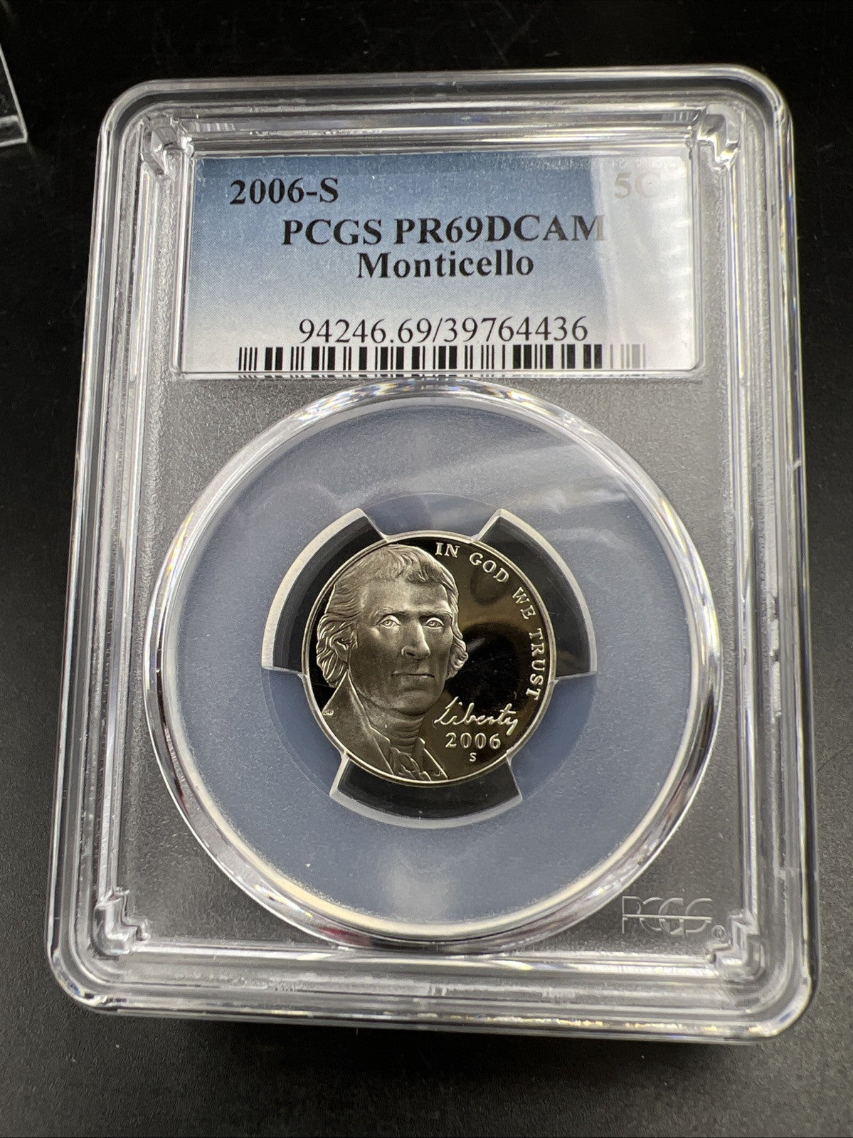 2006 S 5c Jefferson Nickel PCGS PR69 DCAM Gem Proof Certified #436
