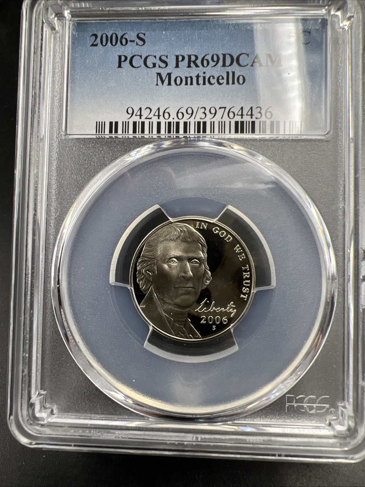 2006 S 5c Jefferson Nickel PCGS PR69 DCAM Gem Proof Certified #436