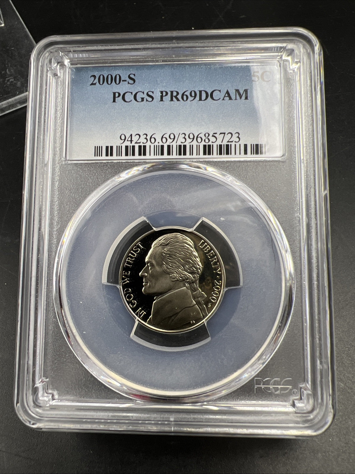 2000 S 5c Jefferson Nickel PCGS PR69 DCAM Gem Proof Certified #23