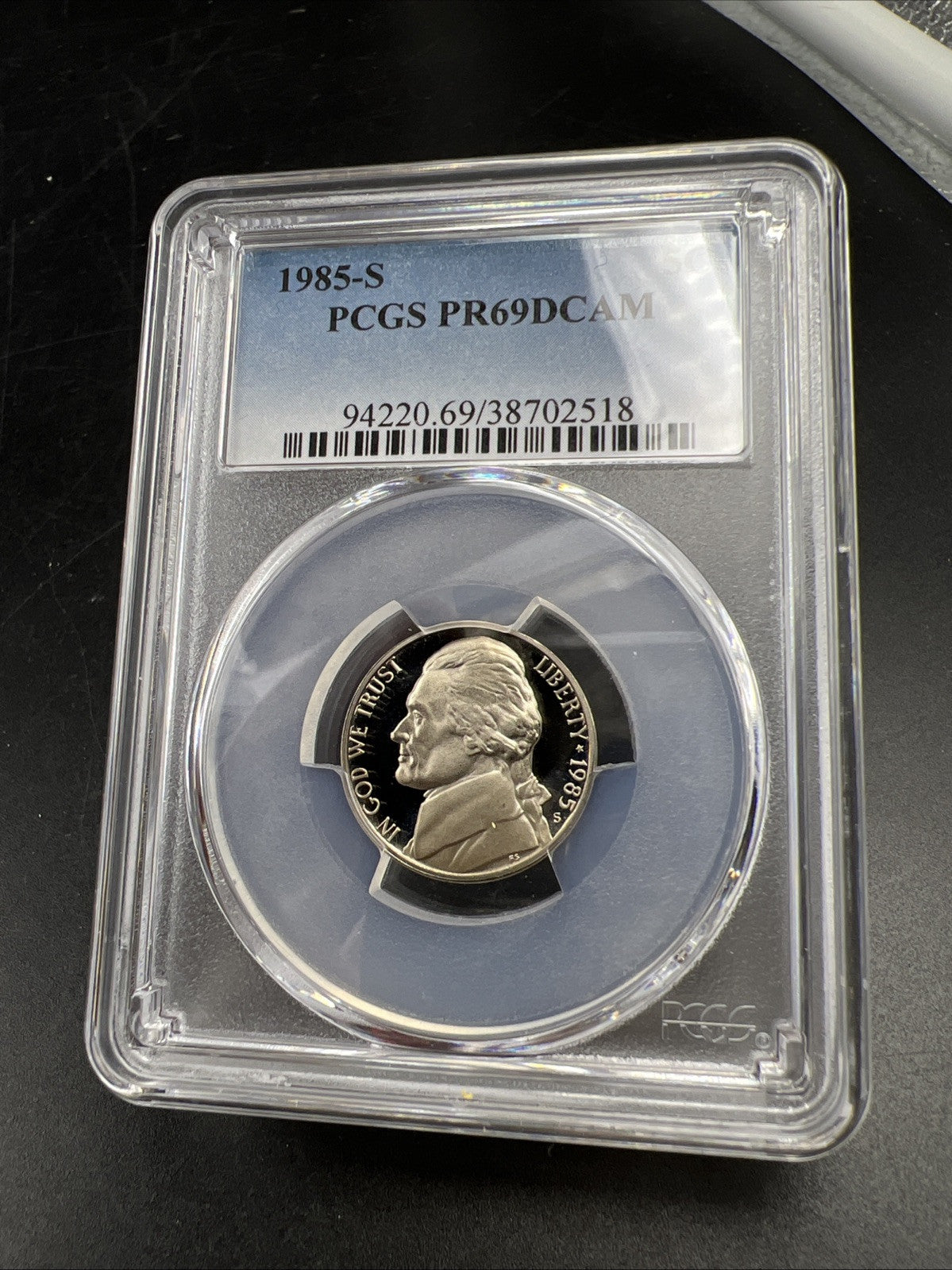 1985 S 5c Jefferson Nickel PCGS PR69 DCAM Gem Proof Certified #18