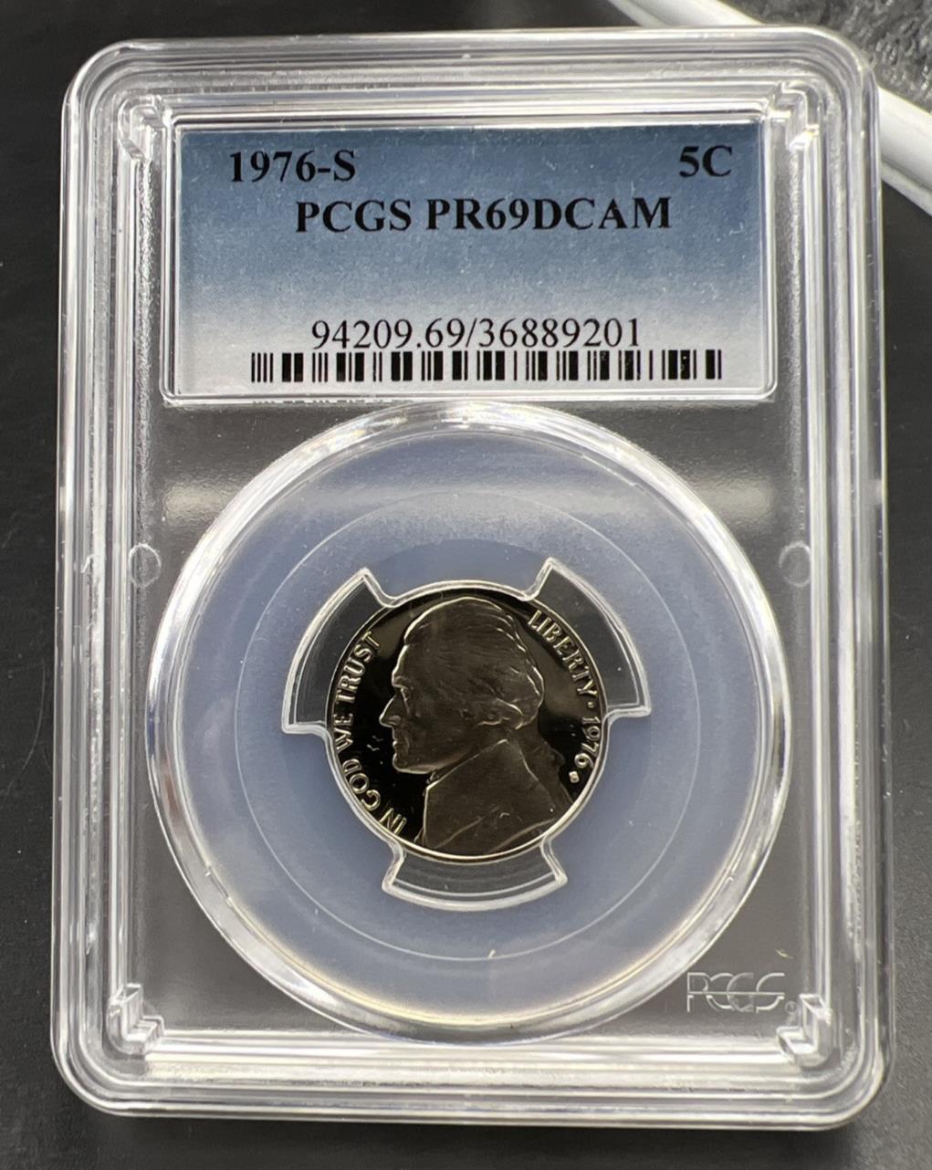 1976 S 5c Jefferson Nickel PCGS PR69 DCAM Gem Proof Certified #01