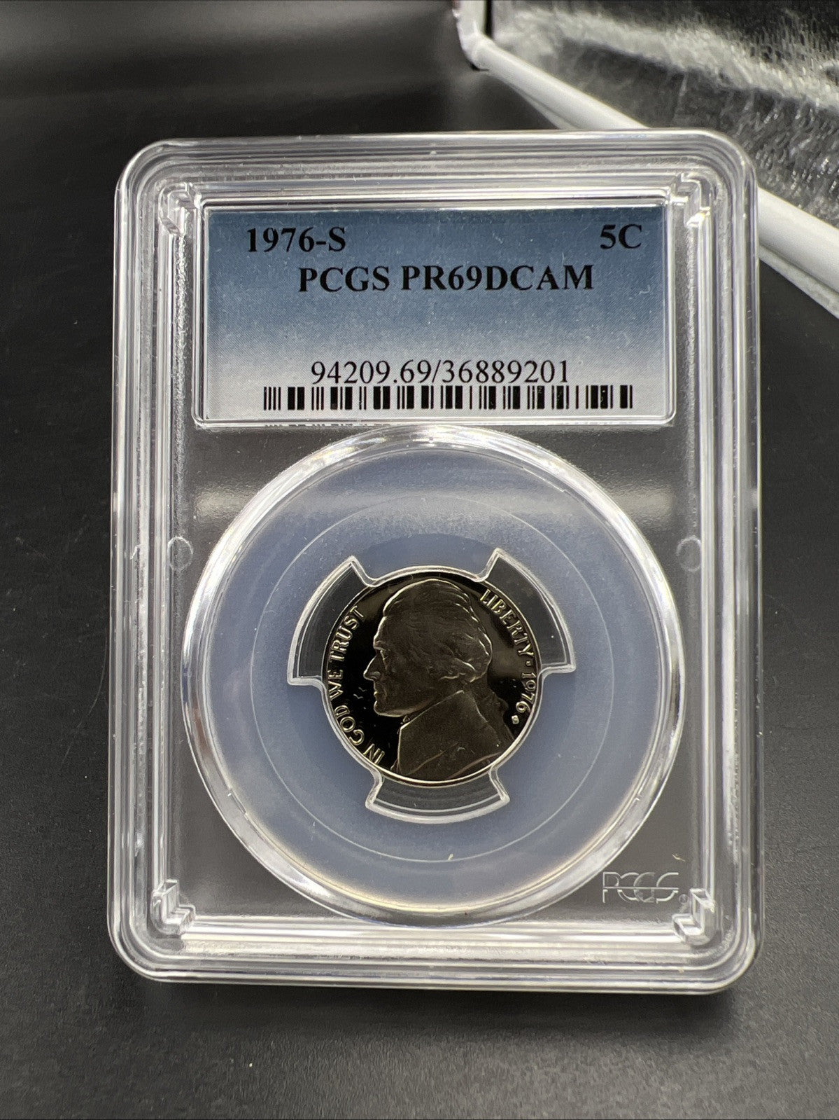 1976 S 5c Jefferson Nickel PCGS PR69 DCAM Gem Proof Certified #01
