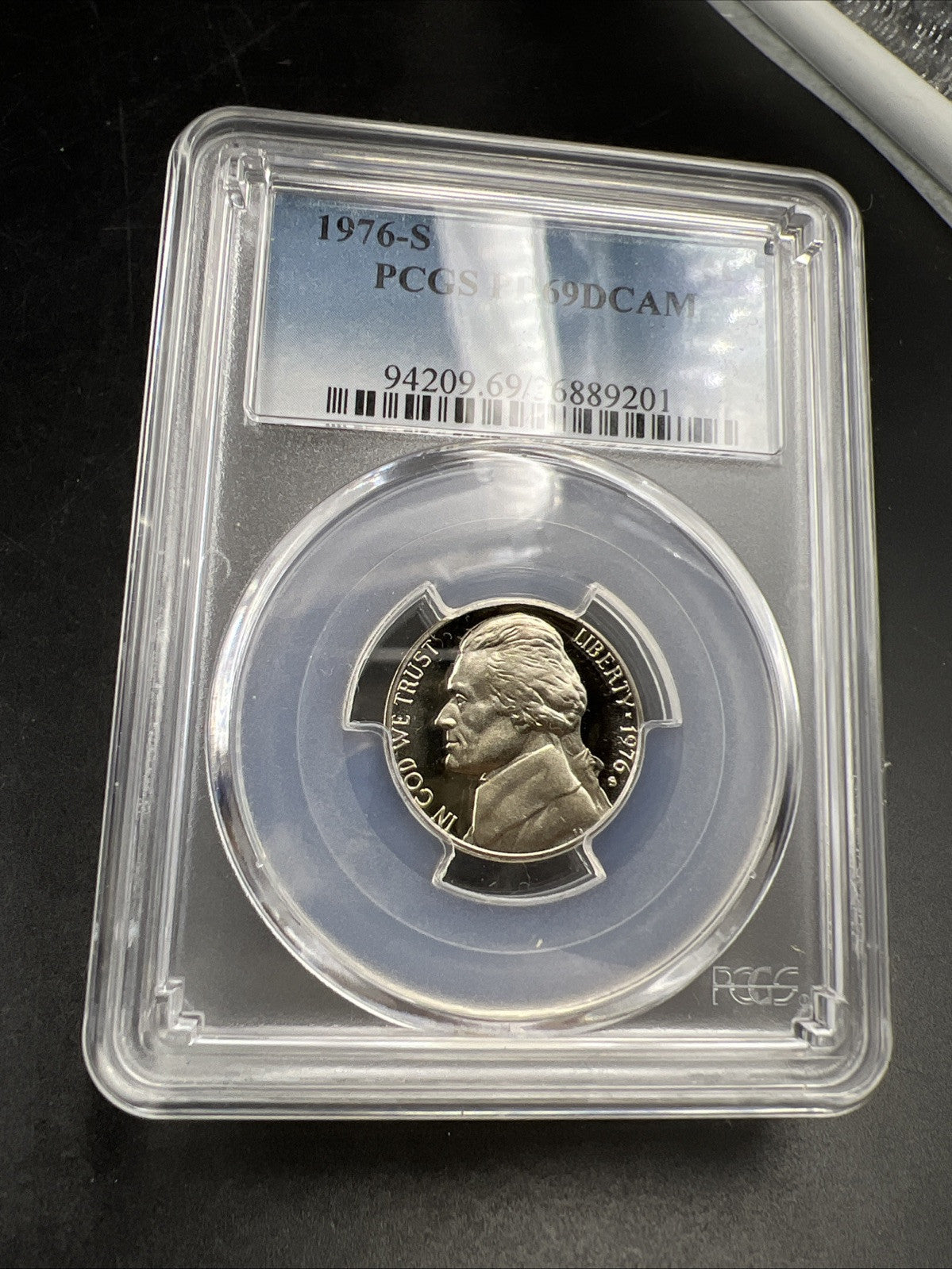 1976 S 5c Jefferson Nickel PCGS PR69 DCAM Gem Proof Certified #01
