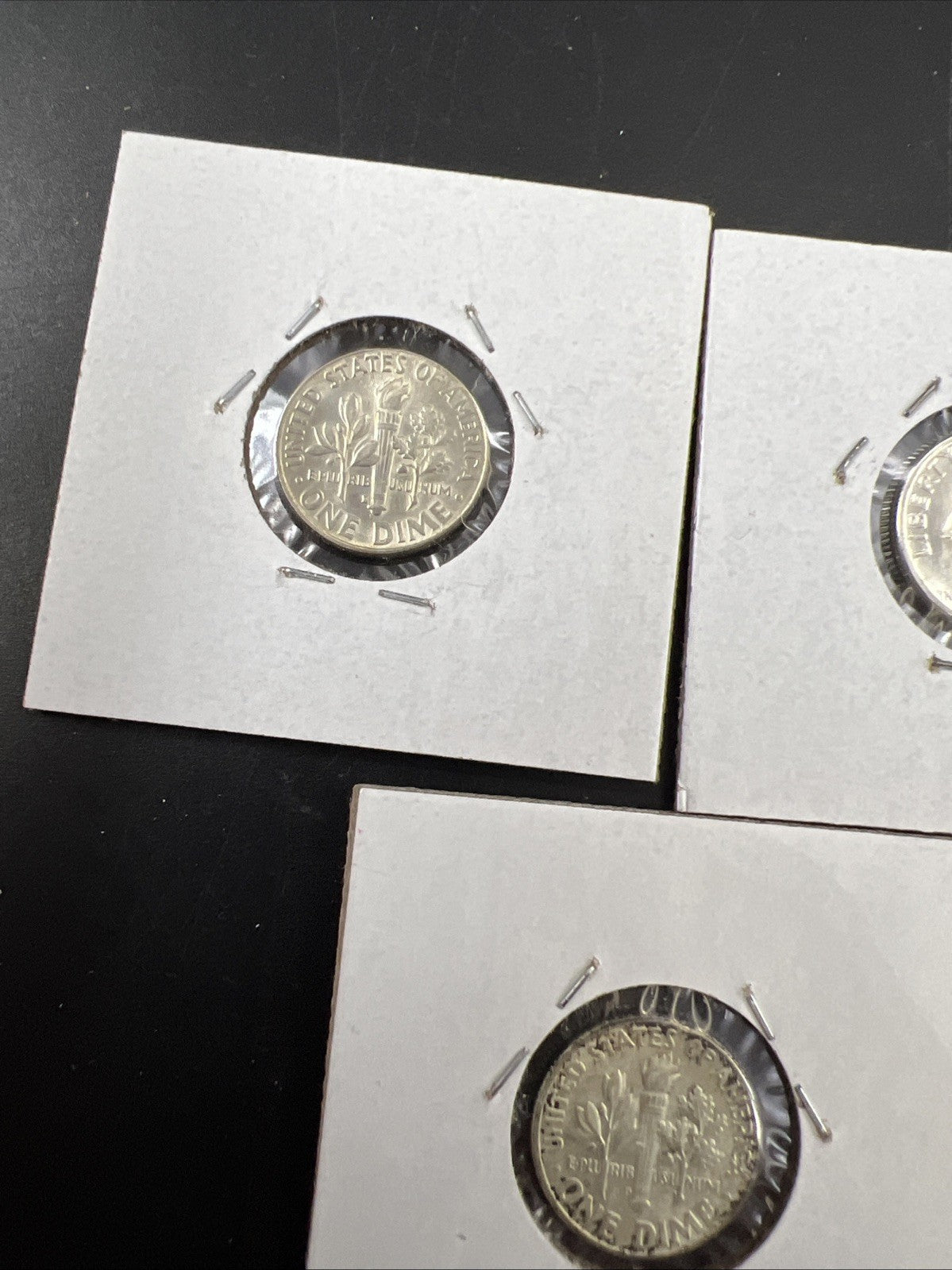 Toner Trio 3 PQ Rainbow toned 1964 1963 Roosevelt Silver Dime Coins AU-BU #3325A