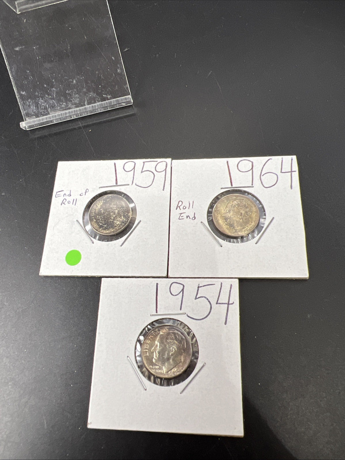 Toner Trio 3 PQ Rainbow toned 1954 1959 1964 Roosevelt Silver Dime Coins BU #33B