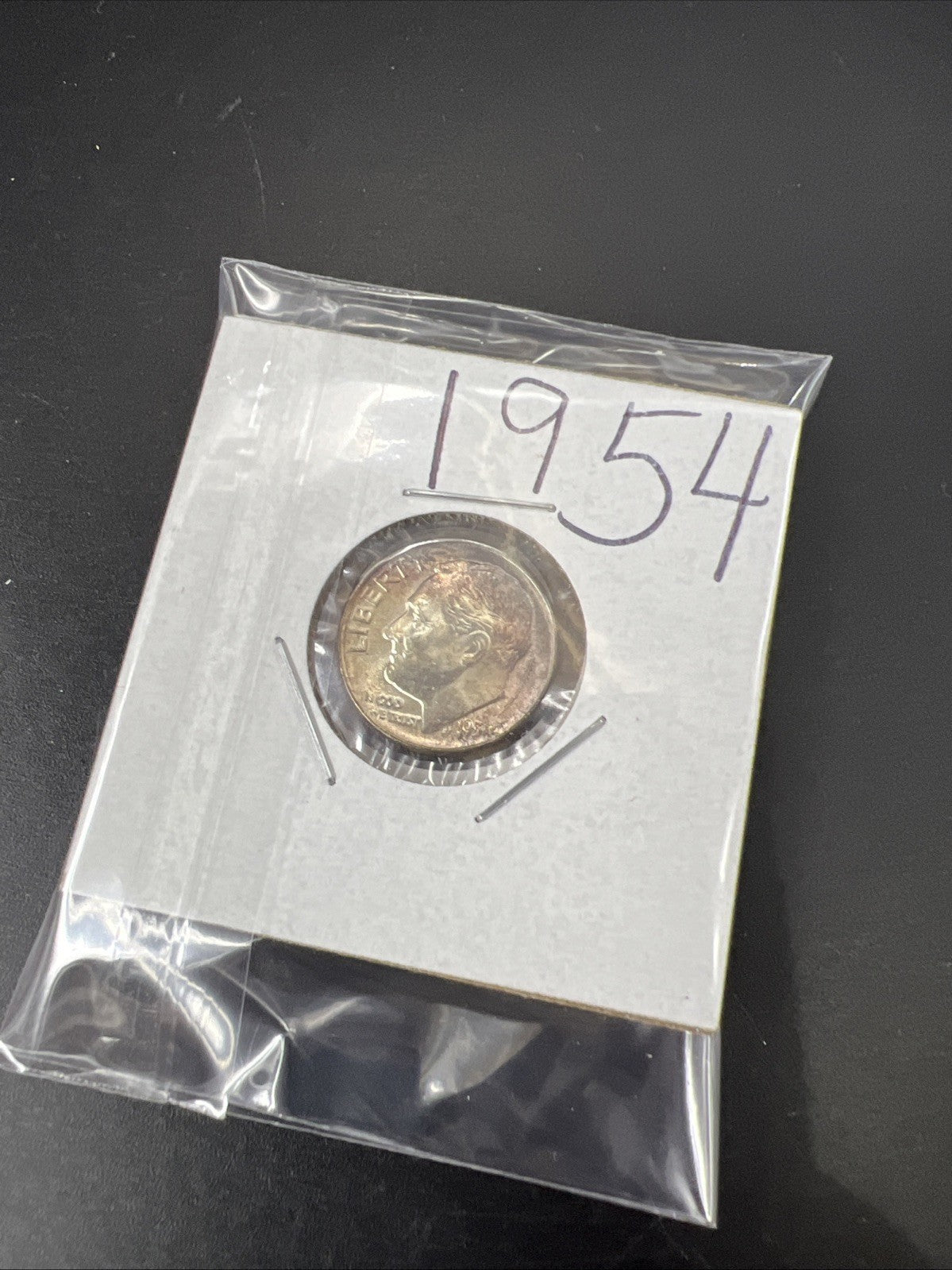 Toner Trio 3 PQ Rainbow toned 1954 1959 1964 Roosevelt Silver Dime Coins BU #33B