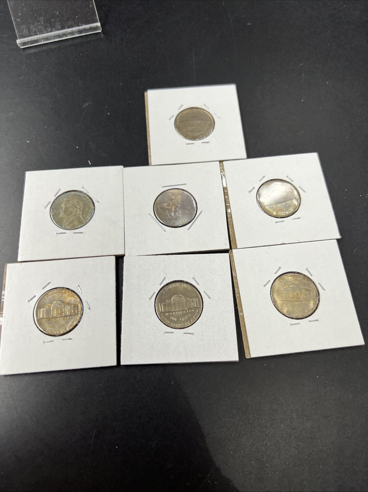 Lot of 7 5c Jefferson Nickel Coins UNC Neat Toning YRS 2004 1964 1947 ++!