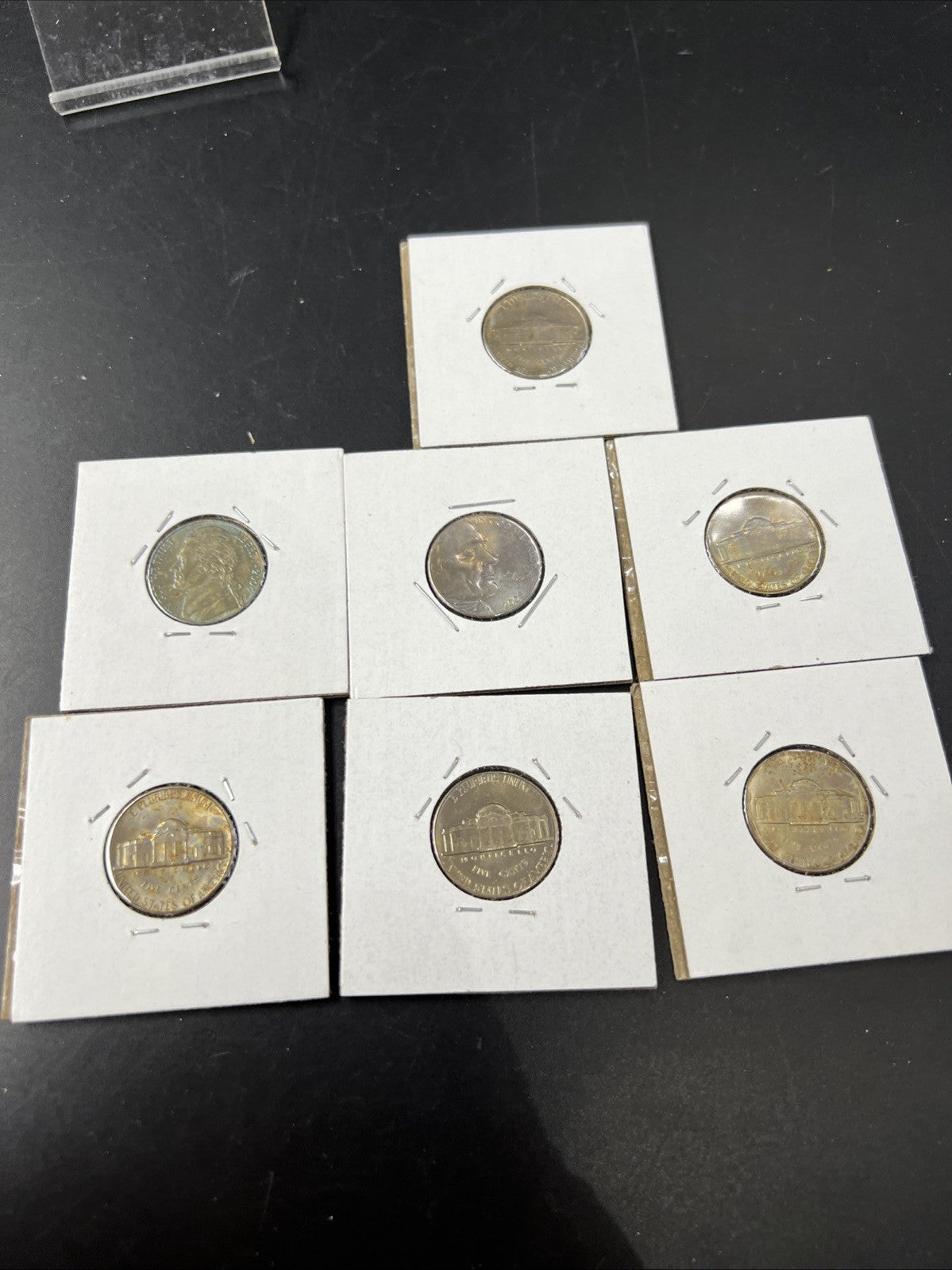Lot of 7 5c Jefferson Nickel Coins UNC Neat Toning YRS 2004 1964 1947 ++!