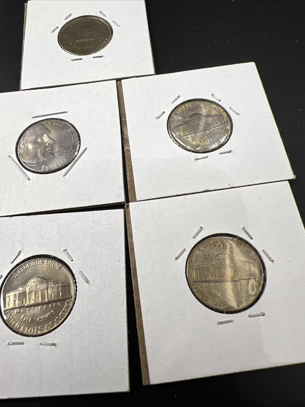Lot of 7 5c Jefferson Nickel Coins UNC Neat Toning YRS 2004 1964 1947 ++!